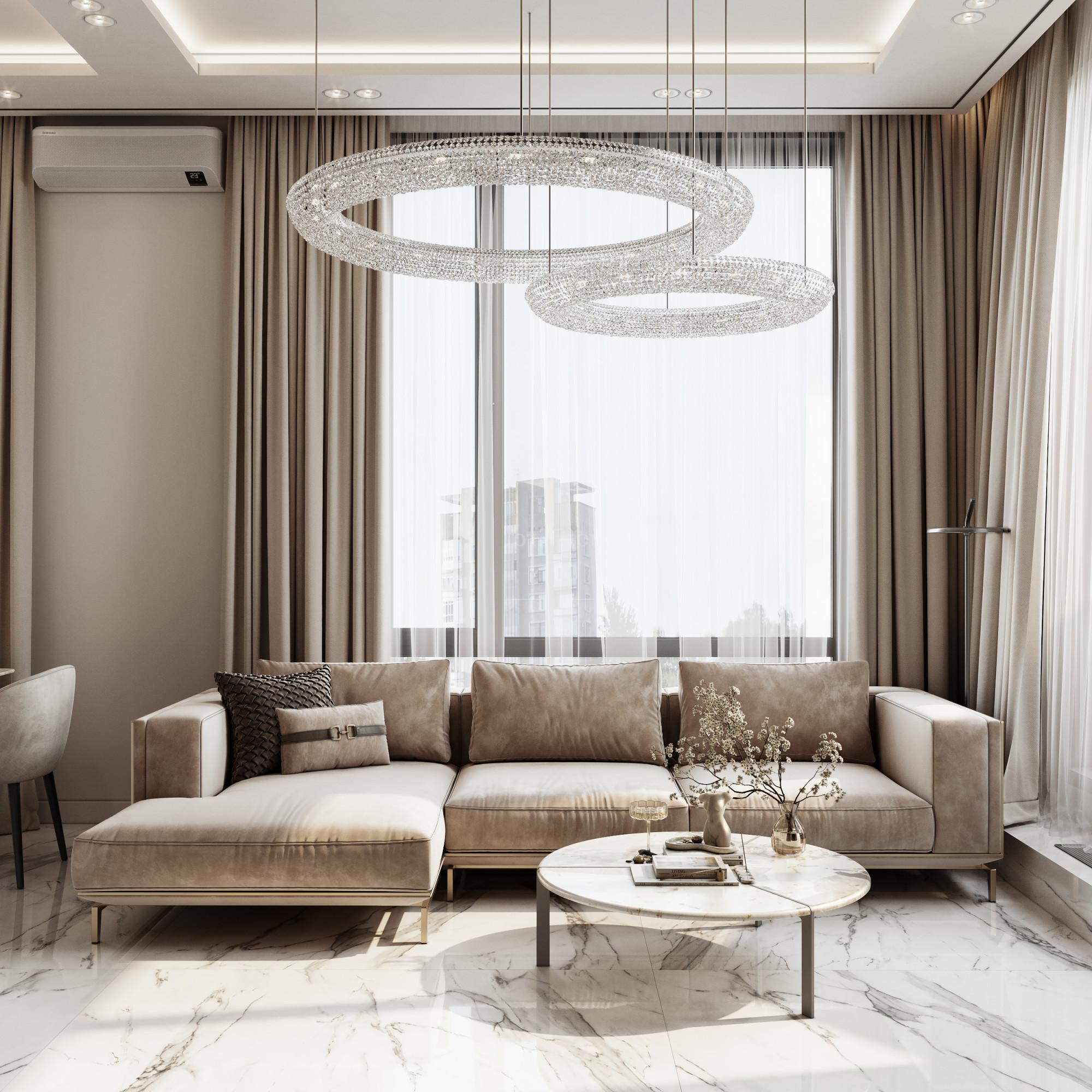 Kitchen-living room made in the style of Contemporary classics