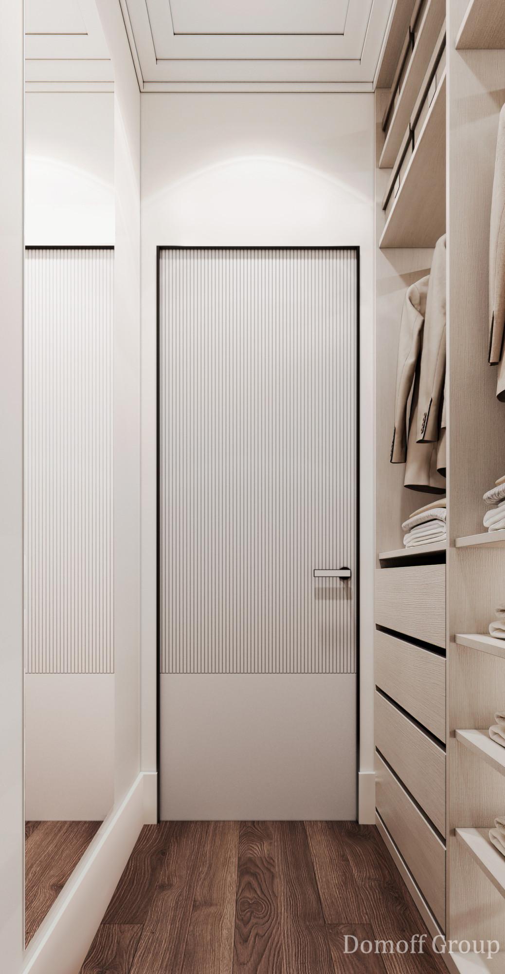 Dressing room in the master bedroom  made in the style of Contemporary classics