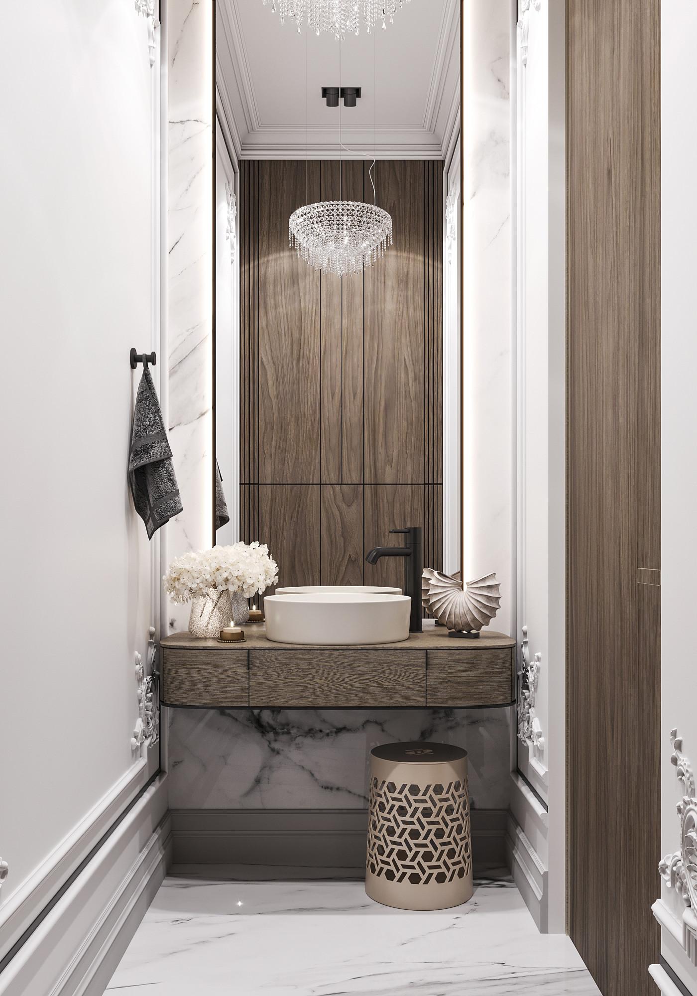 Guest bathroom  made in the style of Contemporary classics