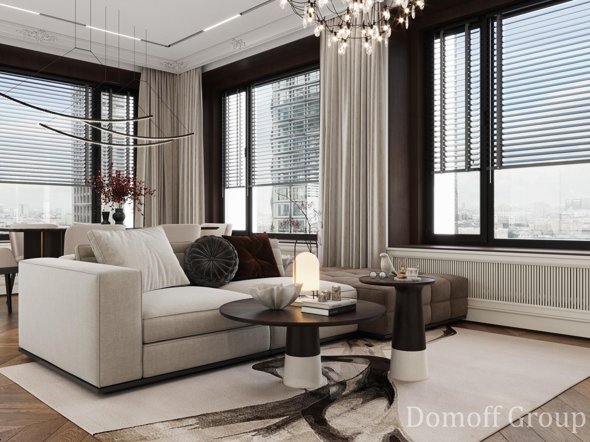 Living and dining room  made in the style of Contemporary classics