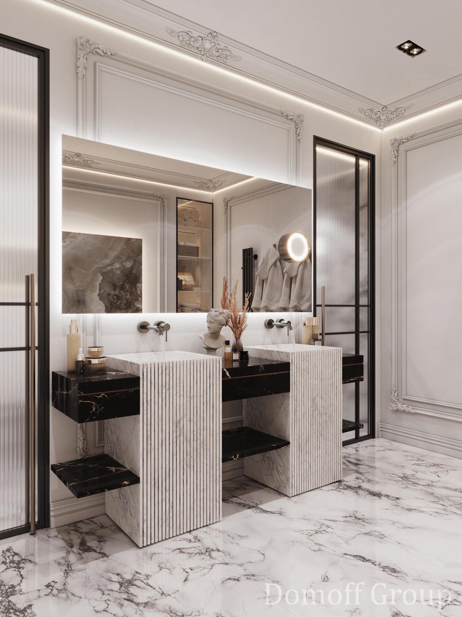 Bathroom in the master bedroom  made in the style of Contemporary classics
