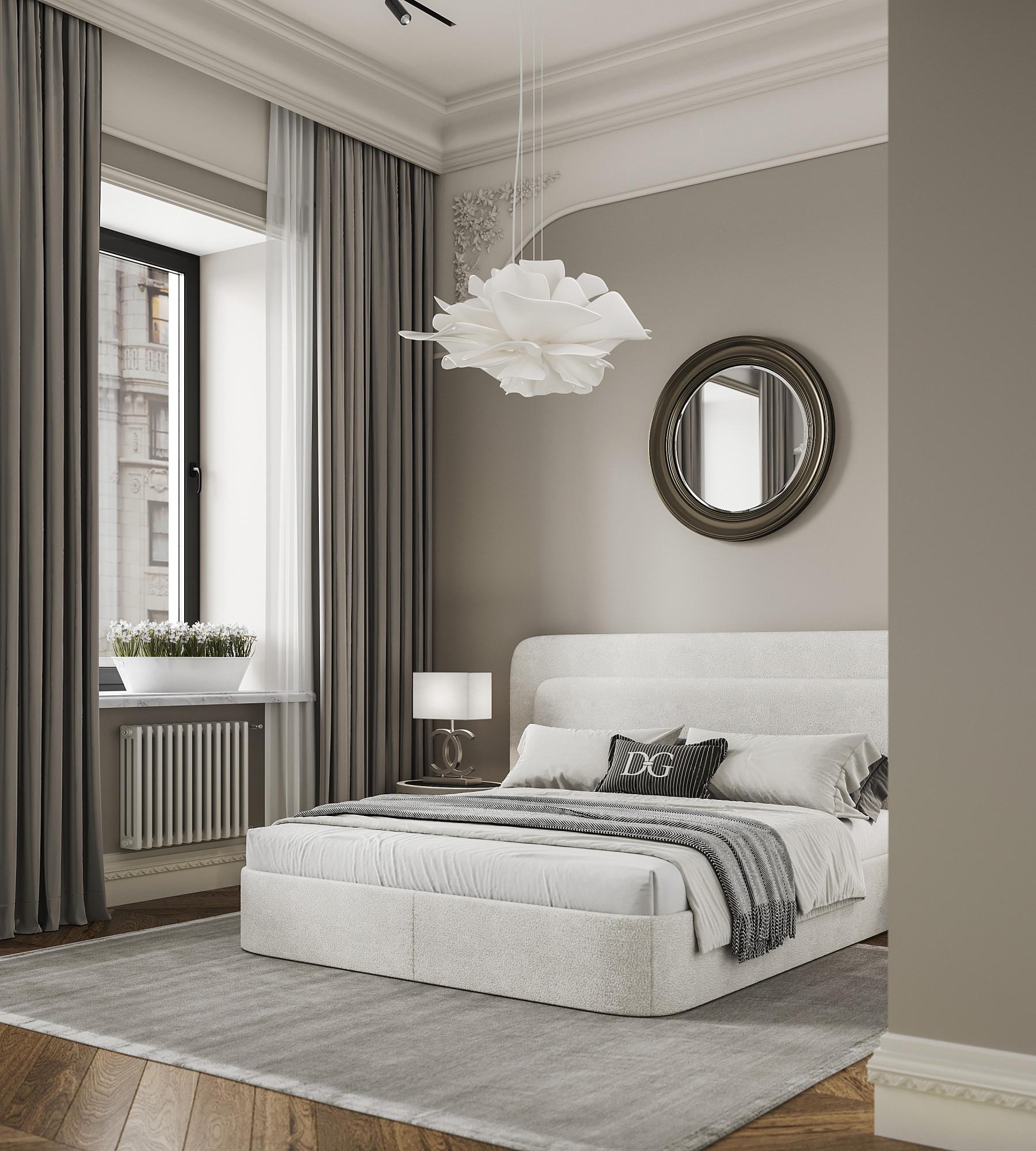 Guest bedroom made in the style of Contemporary classics