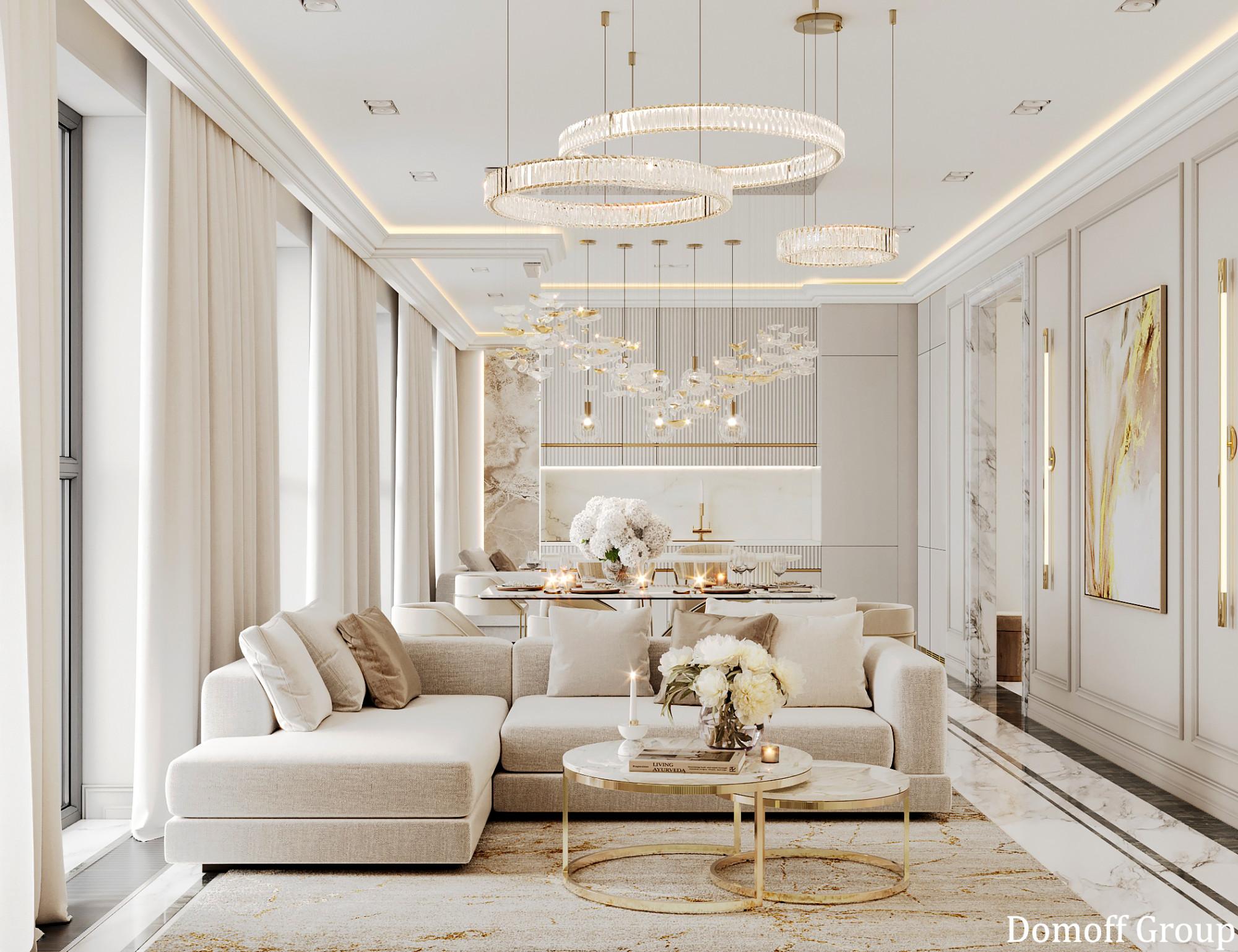 Kitchen and living room made in the style of Contemporary classics