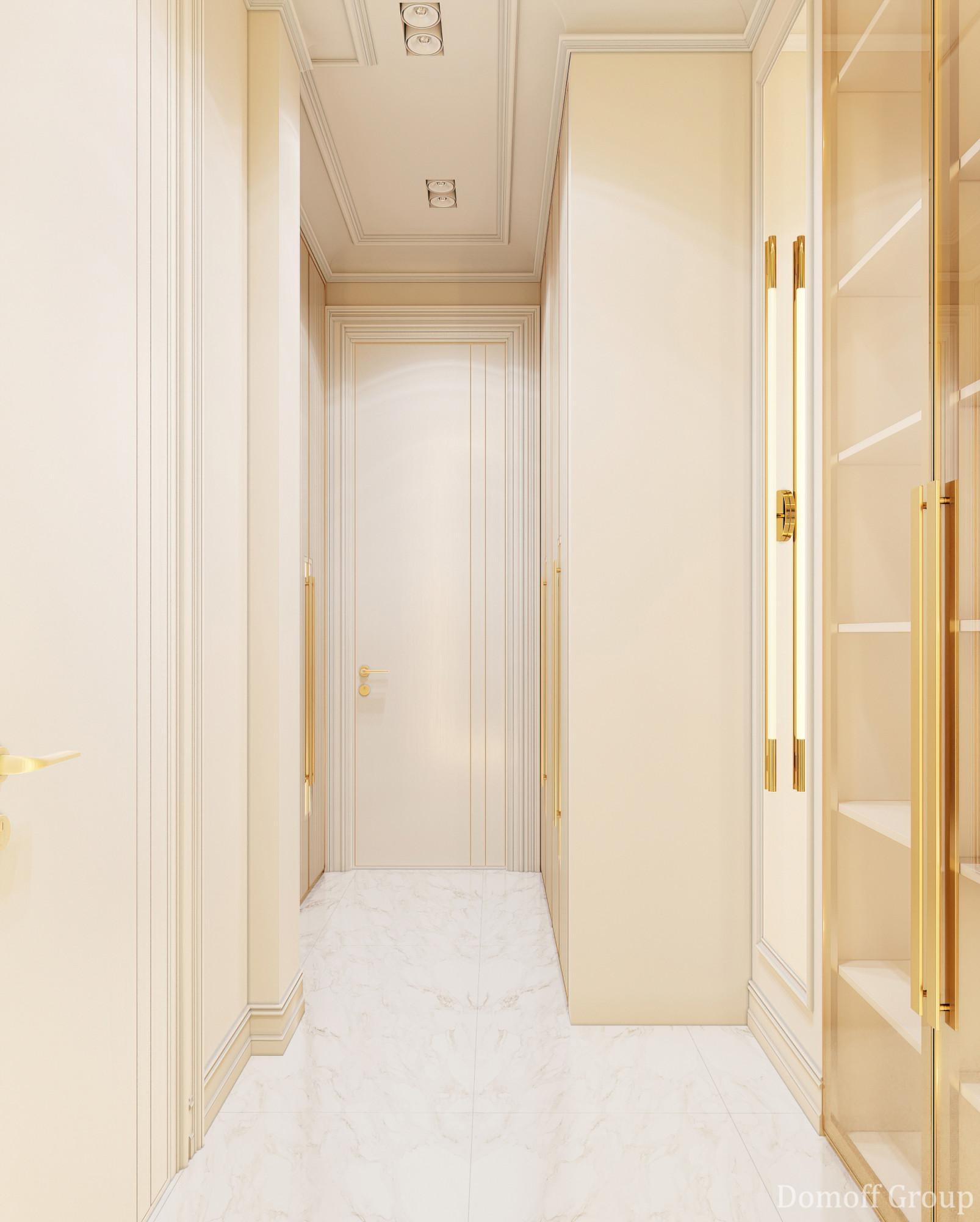 Dressing room in the master bedroom made in the style of Contemporary classics