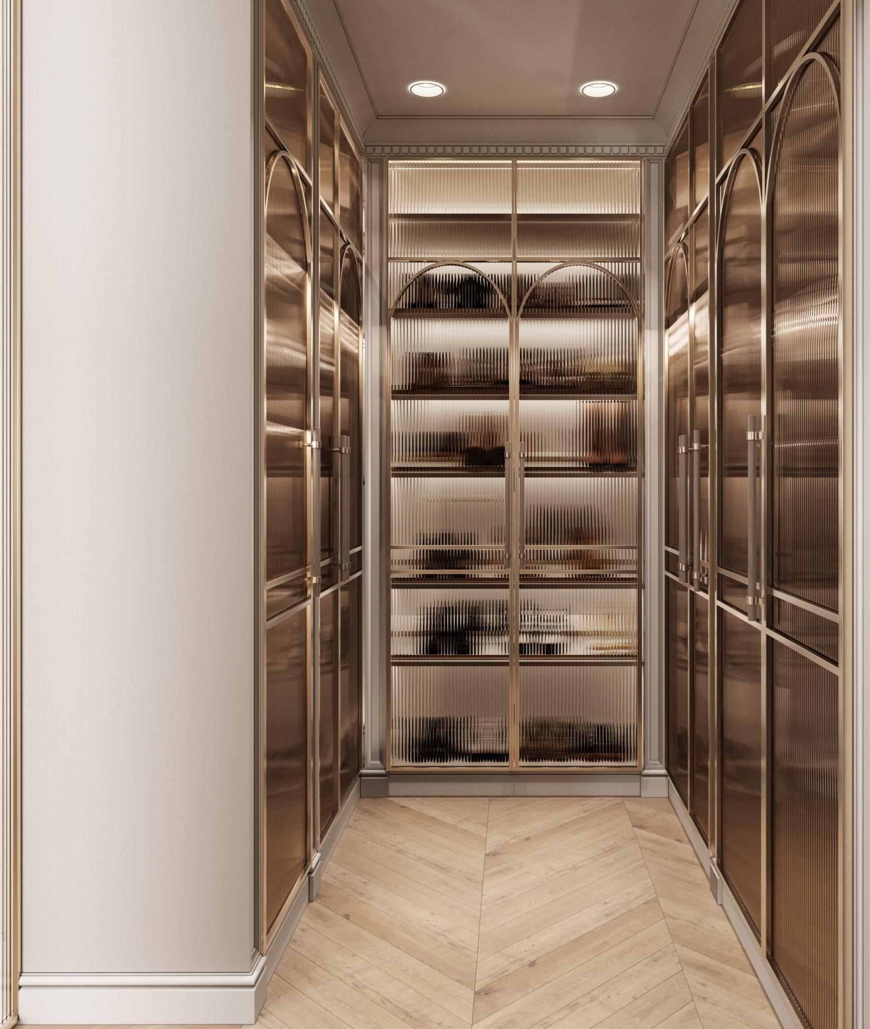 Dressing room in the bedroom made in the style of Contemporary classics