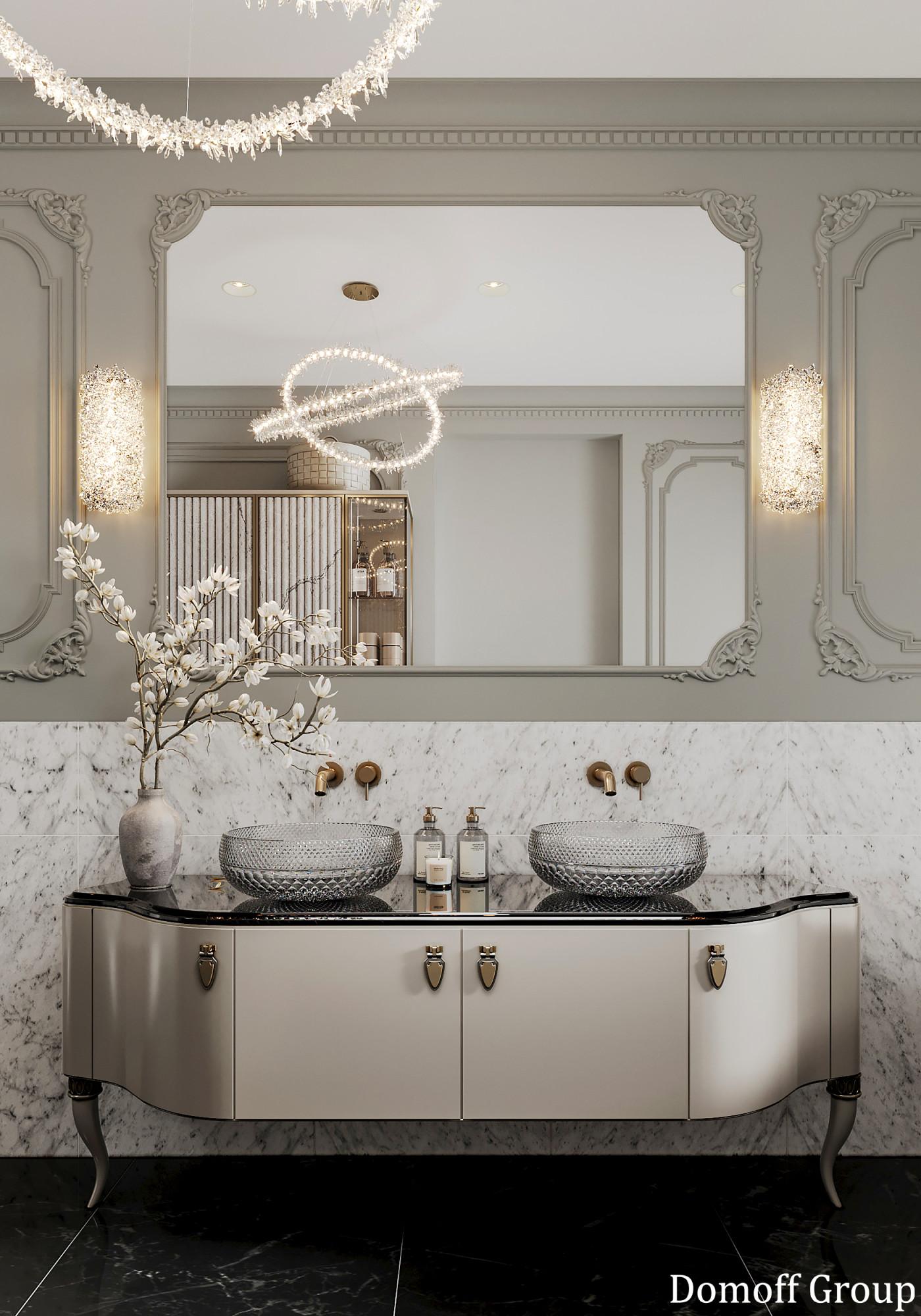 Bathroom in the master bedroom  made in the style of Contemporary classics