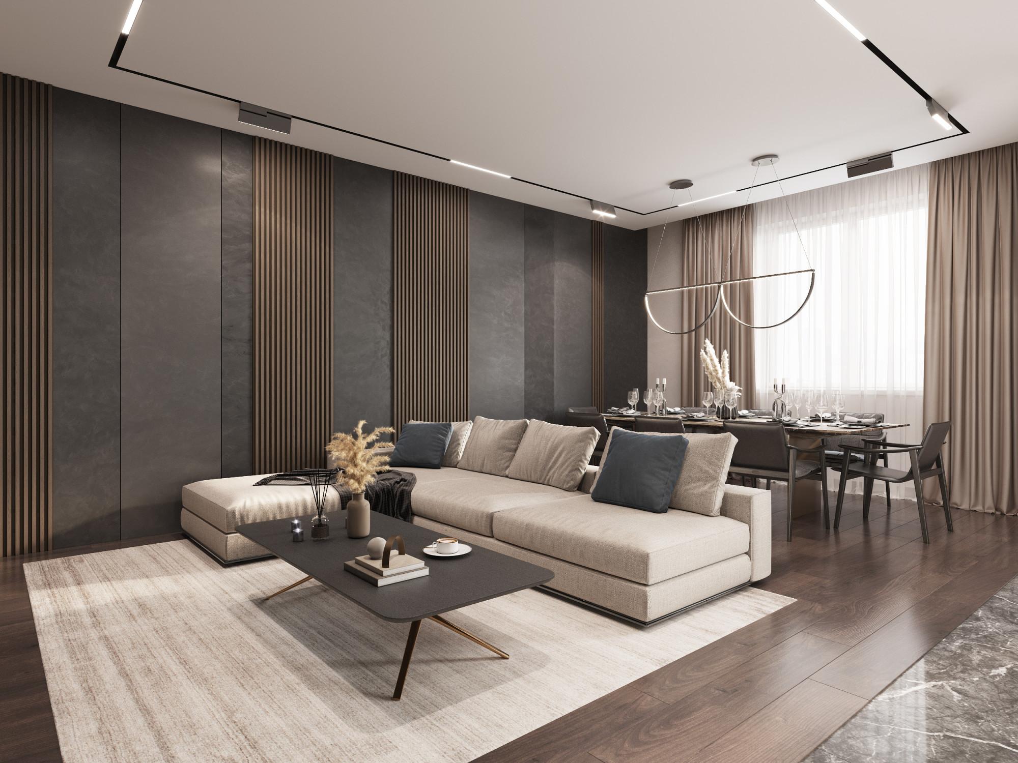 Living room made in the style of Contemporary classics