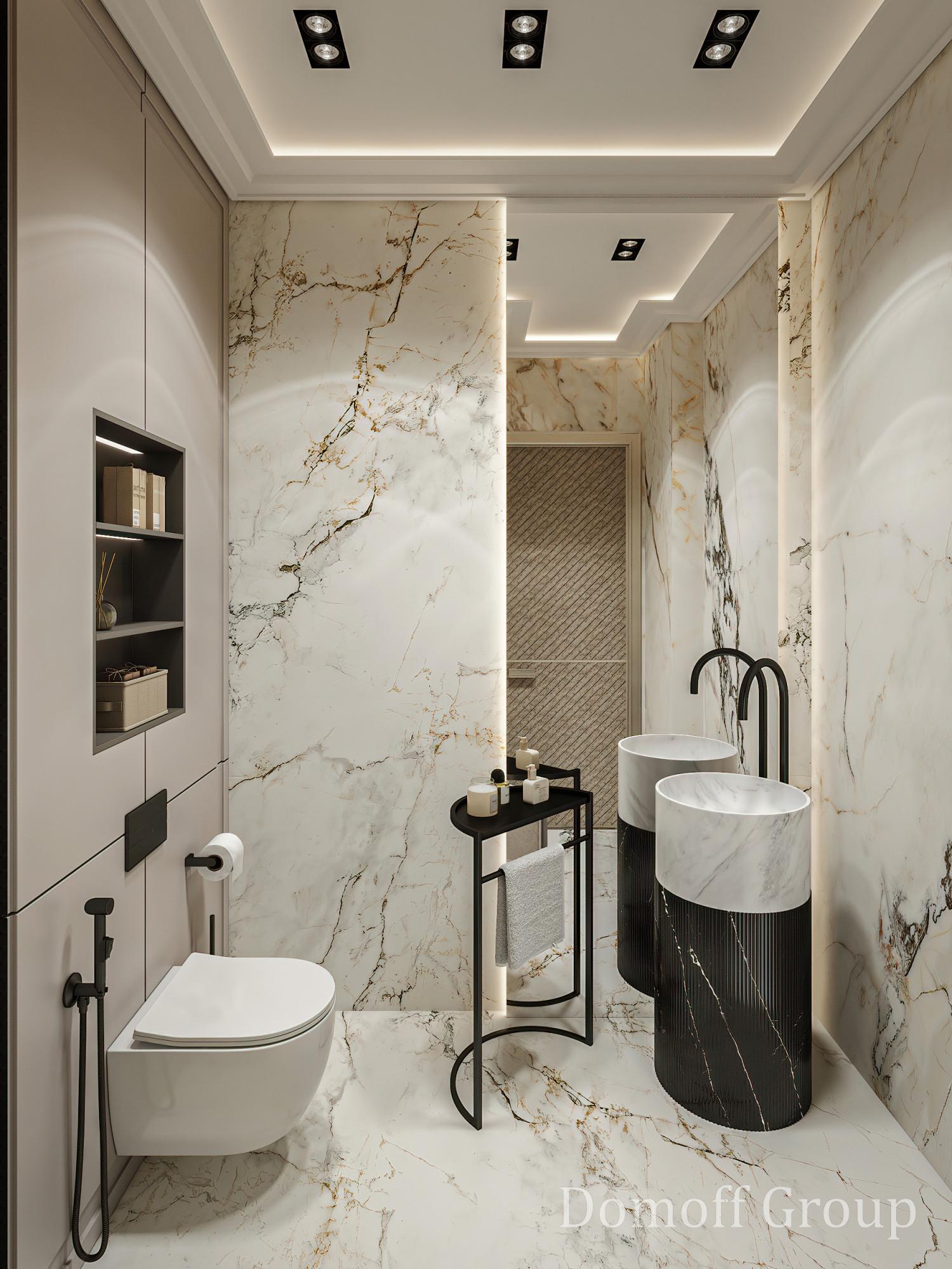 Guest bathroom made in the style of Contemporary Minimalism