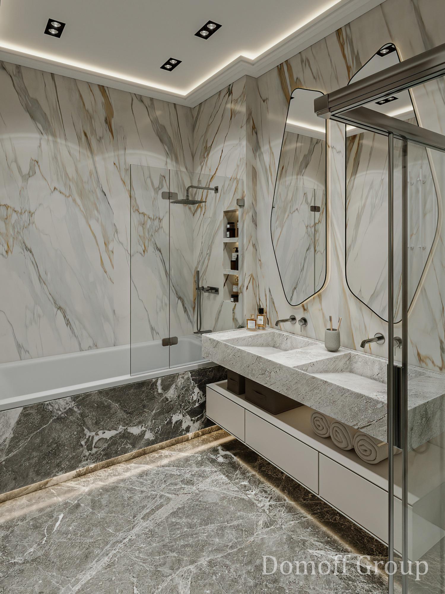 Bathroom in the nursery rooms №2 and №3 made in the style of Contemporary Minimalism