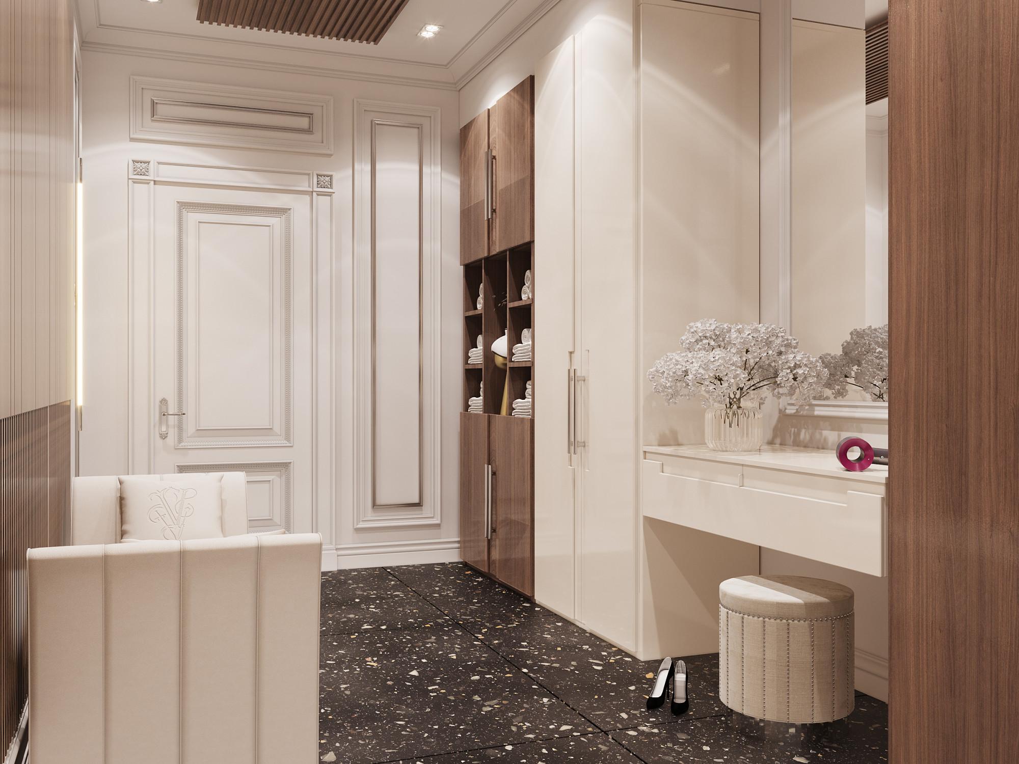 Locker room made in the style of Neoclassicism