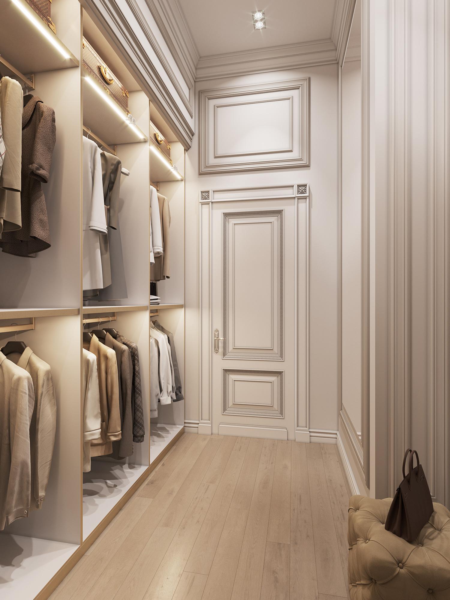 Dressing room in the guest bedroom 2nd floor made in the style of Neoclassicism