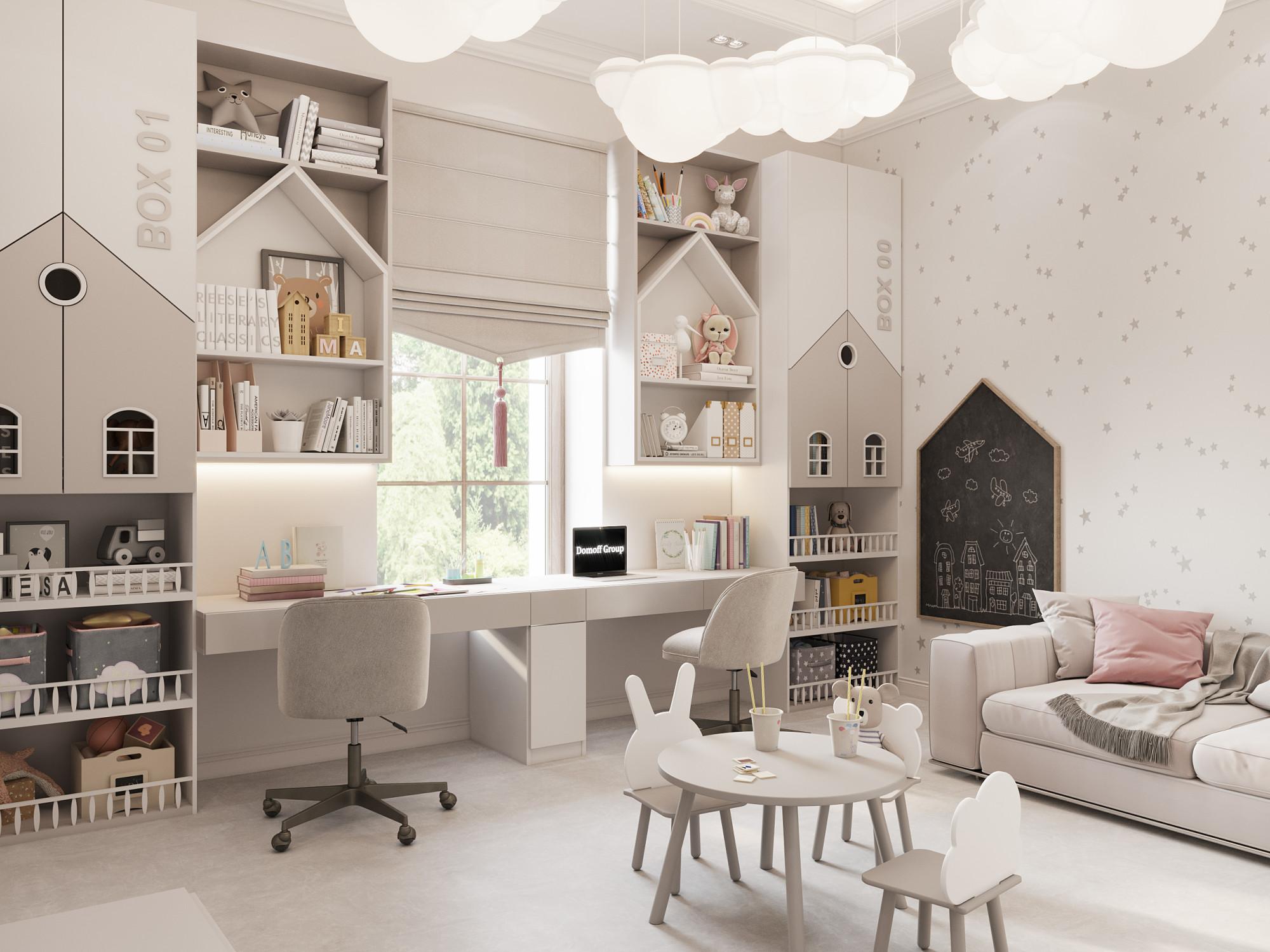 Study room made in the style of Neoclassicism