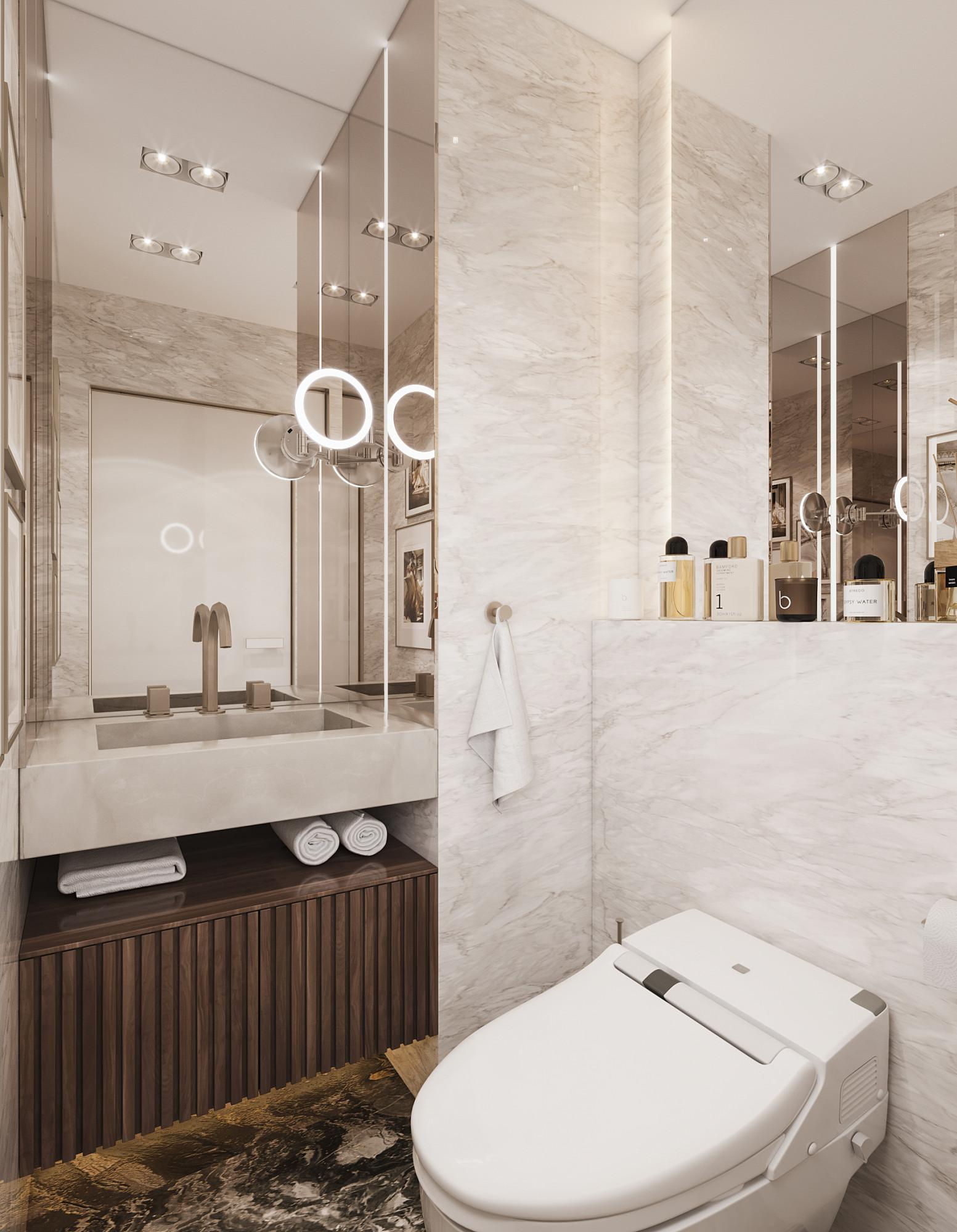 Guest bathroom made in the style of Contemporary