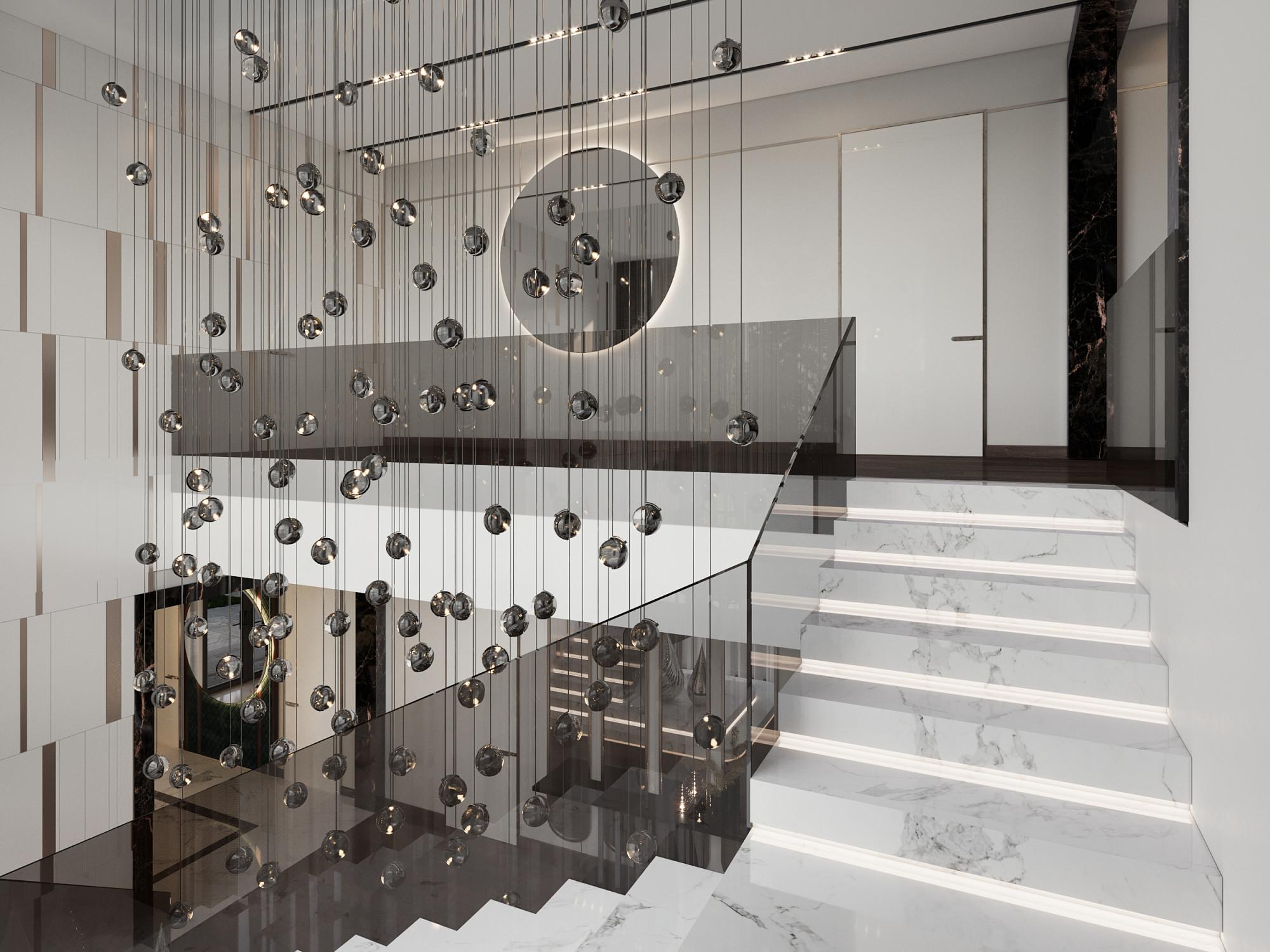 Staircase hall 2nd floor made in the style of Modern Contemporary