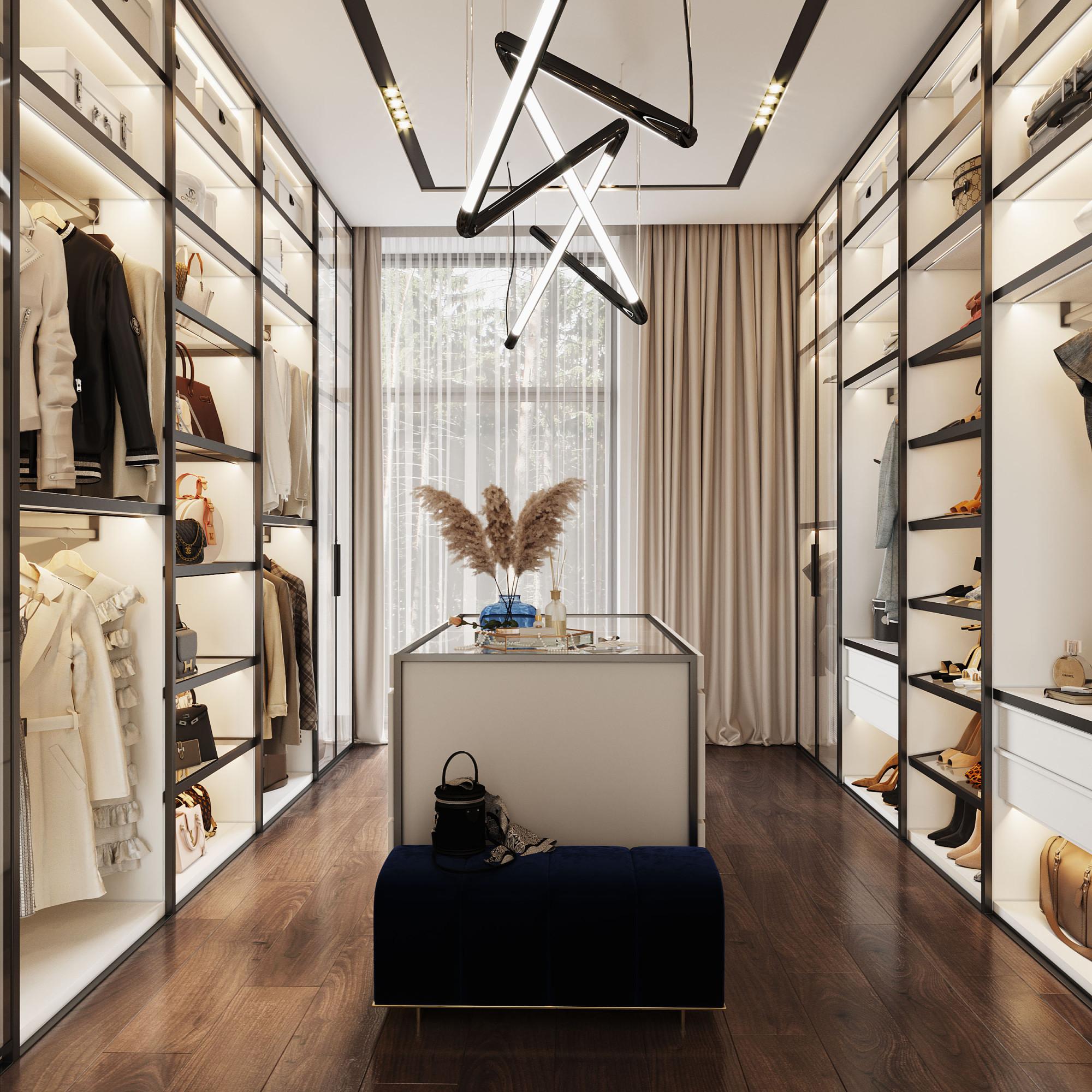 Dressing room in the bedroom №3 made in the style of Modern Contemporary