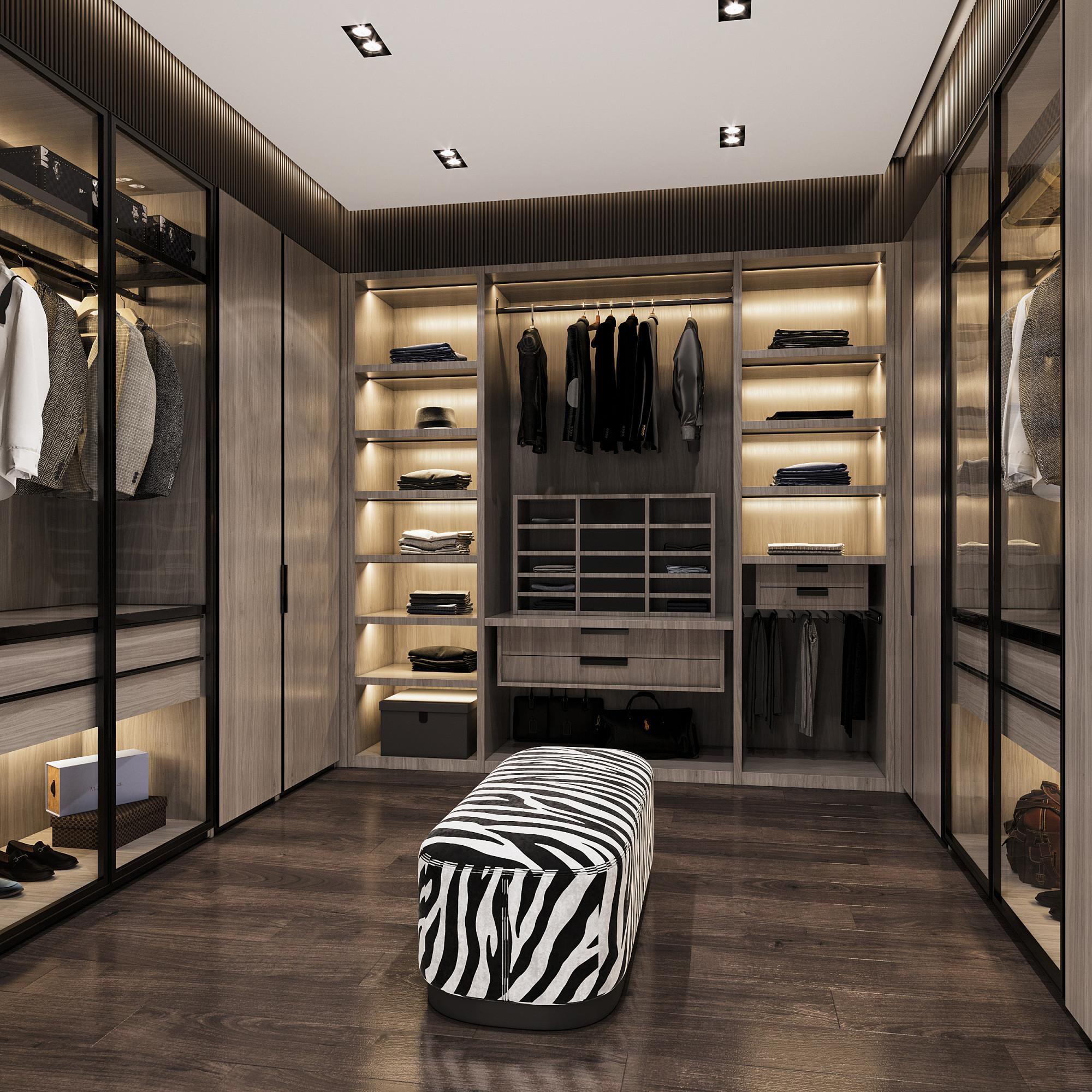 Dressing room in the bedroom №4 made in the style of Modern Contemporary