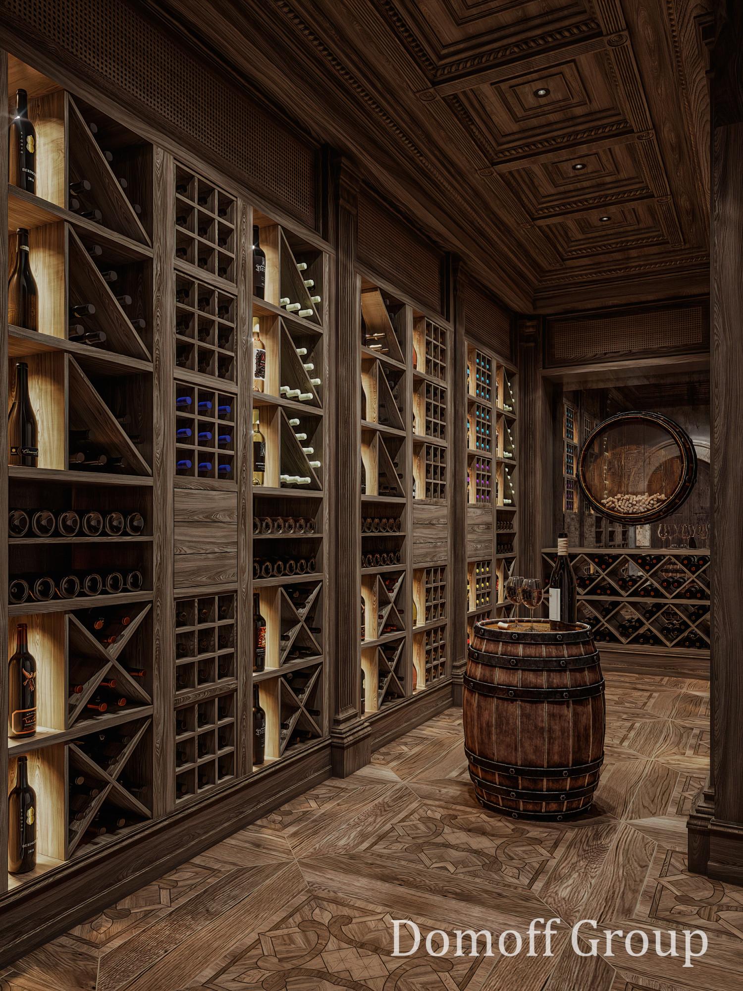 Wine room made in the style of Chateau
