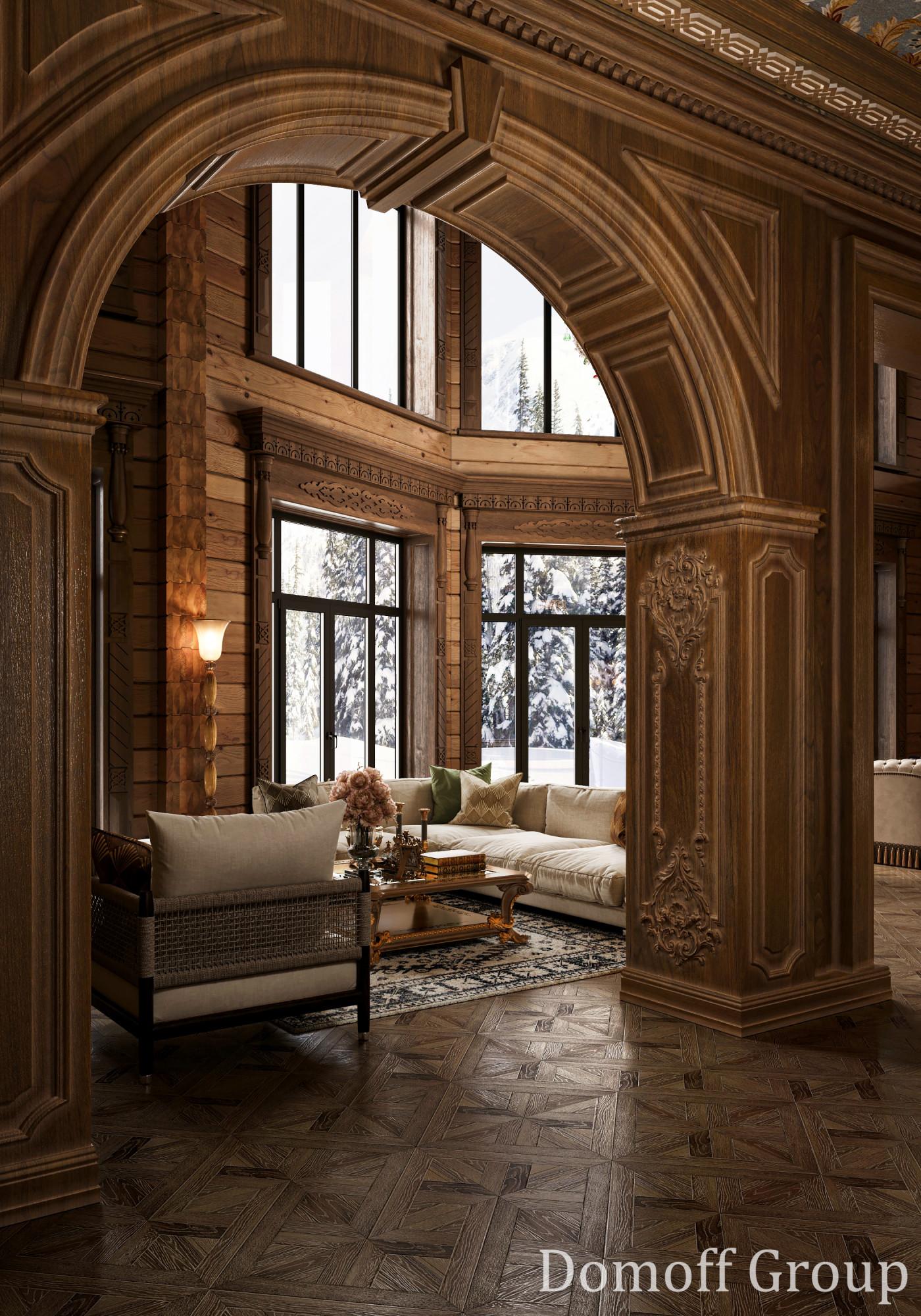 Staircase hall 1st floor made in the style of Chateau
