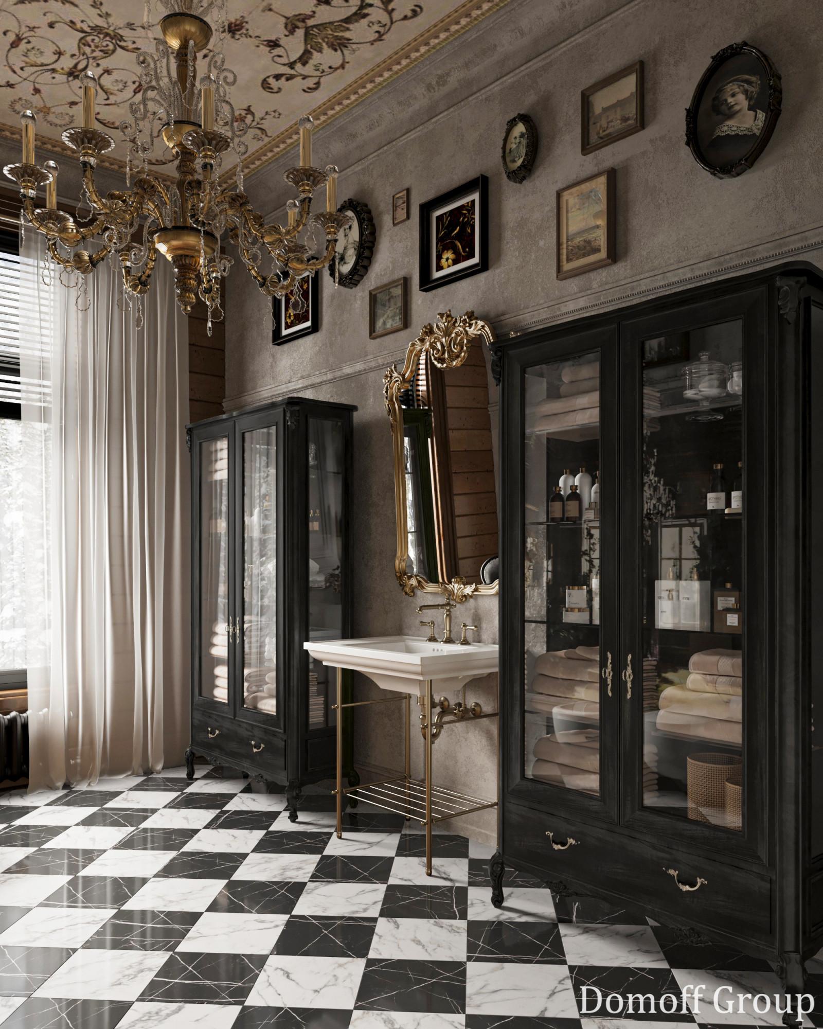 Bathroom on the 1st floor made in the style of Chateau