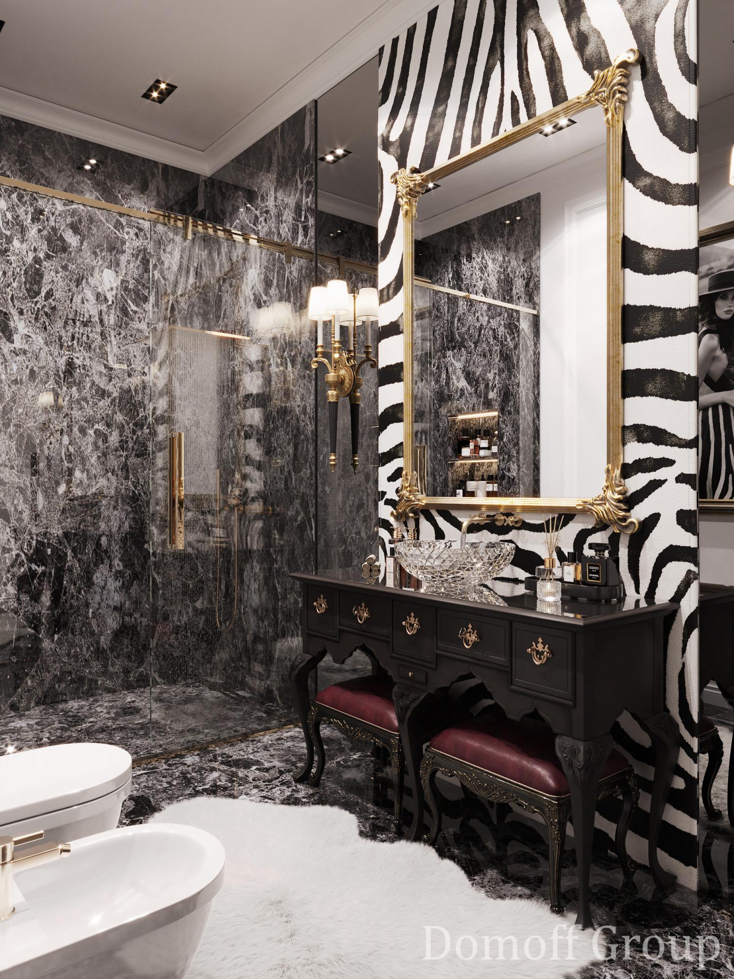 Guest bathroom made in the style of Chateau