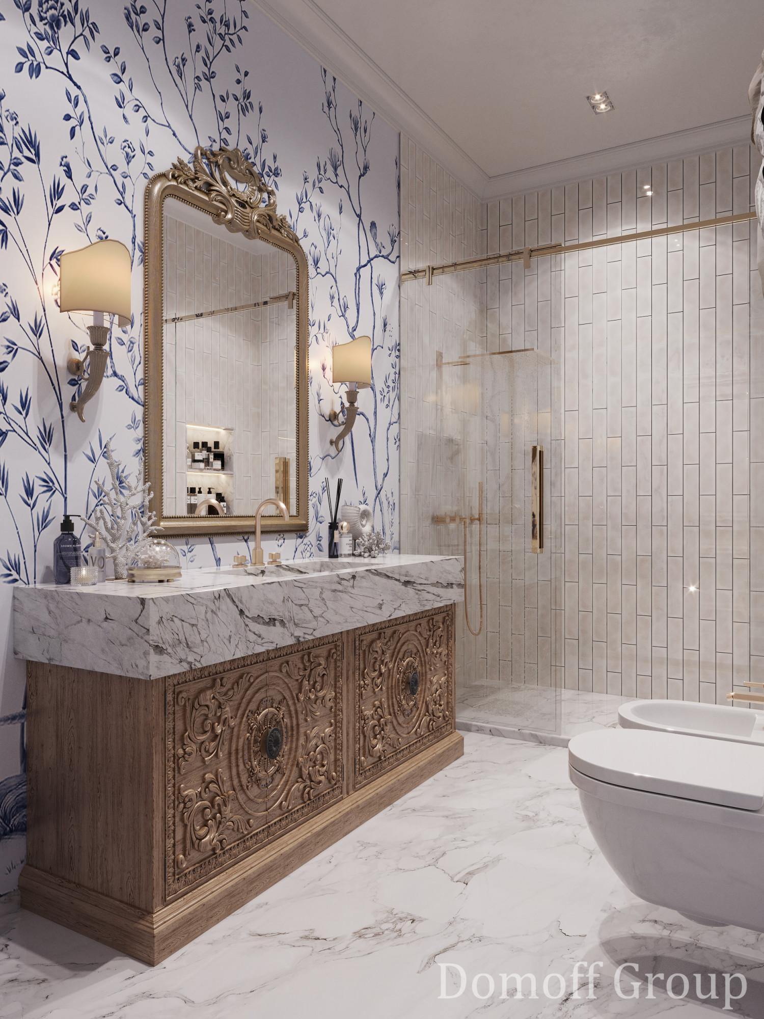 Bathroom in the bedroom №3 made in the style of Classics Chateau