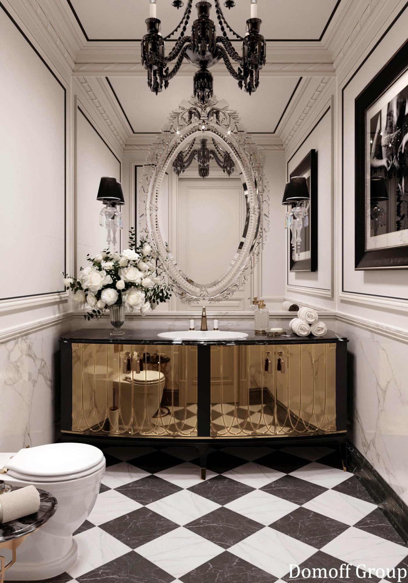 Guest bathroom made in the style of Contemporary classics Neoclassicism