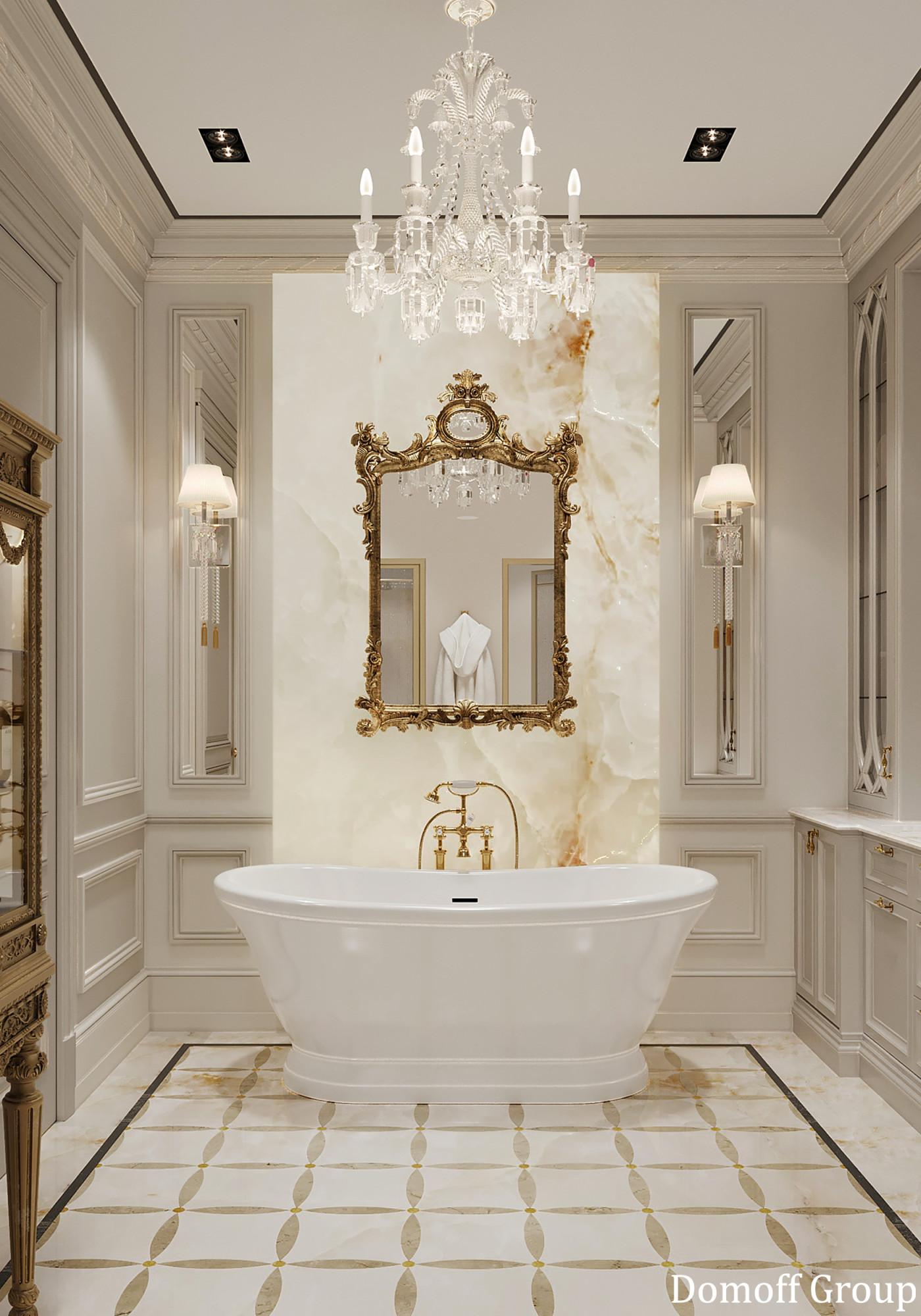 Bathroom in the master bedroom made in the style of Contemporary classics Neoclassicism
