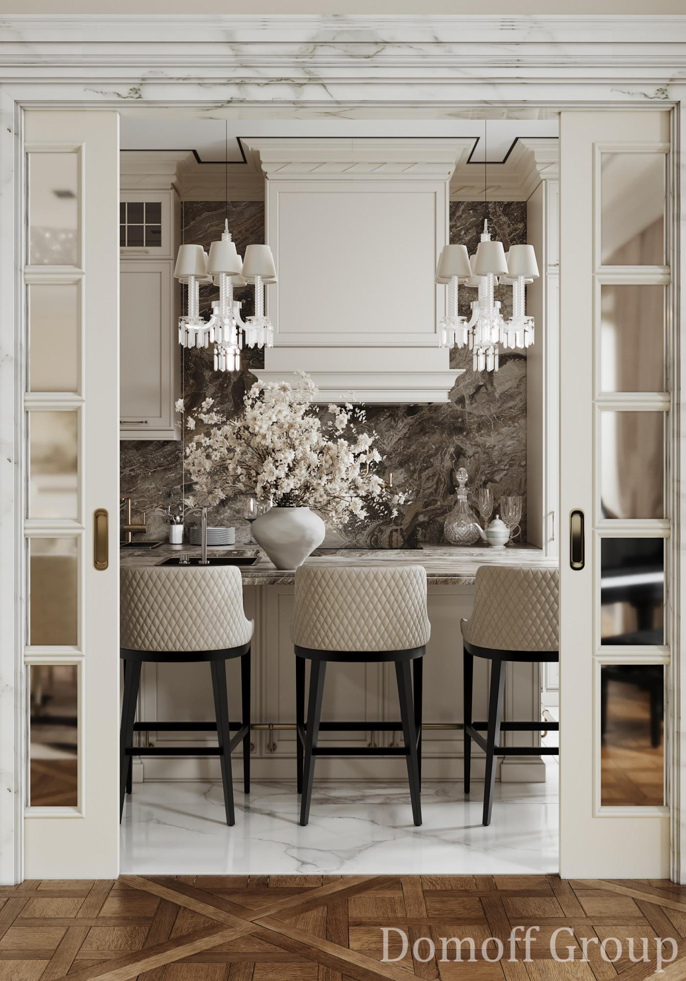 Kitchen made in the style of Contemporary classics Neoclassicism