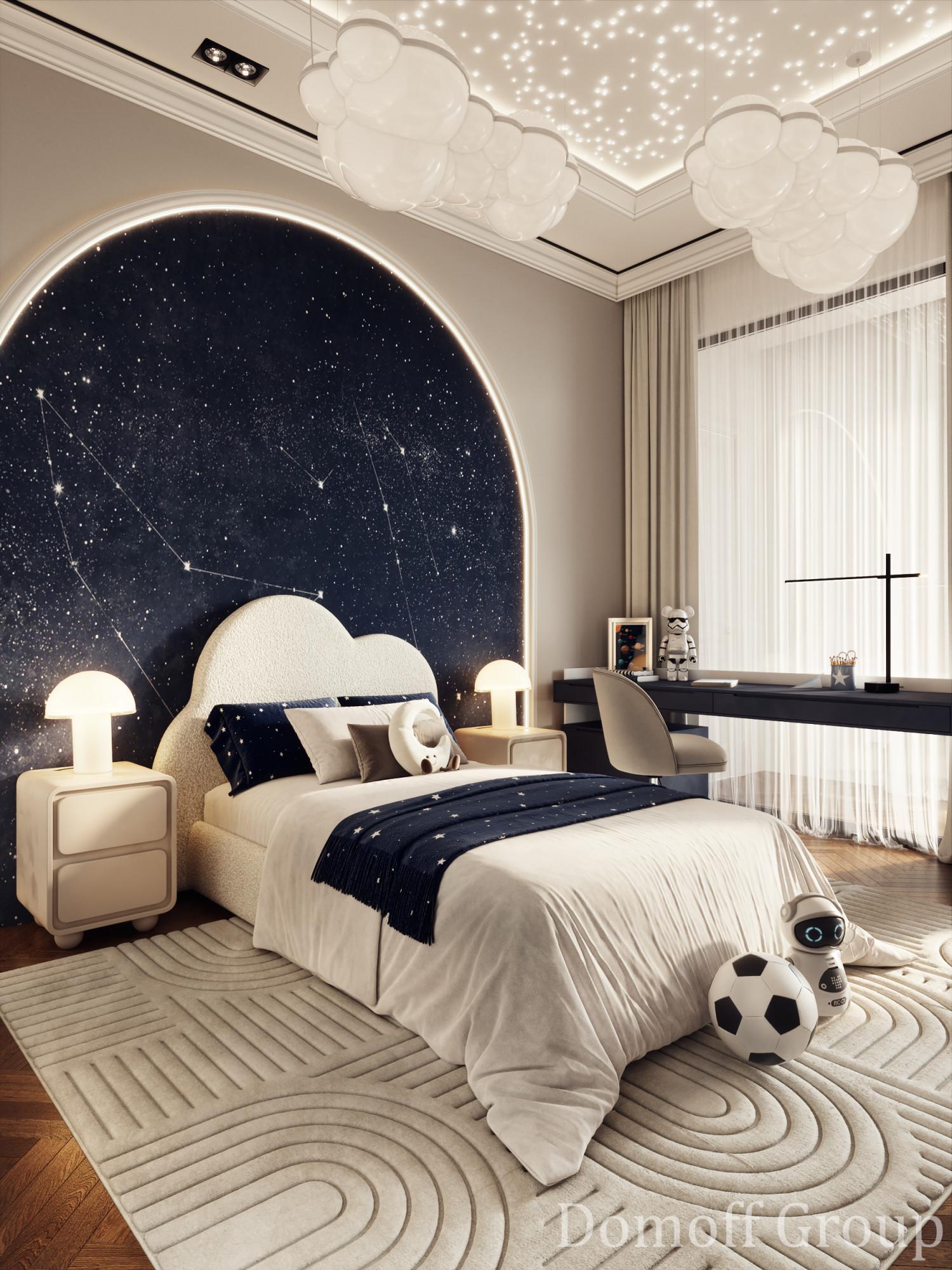 Boy's nursery room made in the style of Contemporary classics Neoclassicism