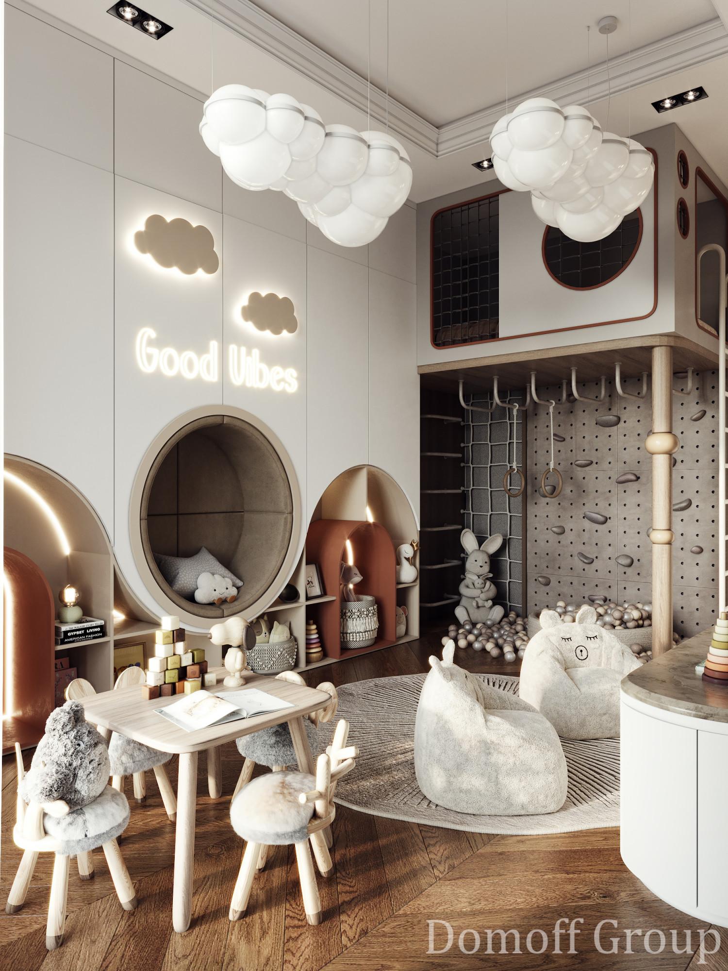Play room made in the style of Contemporary classics Neoclassicism