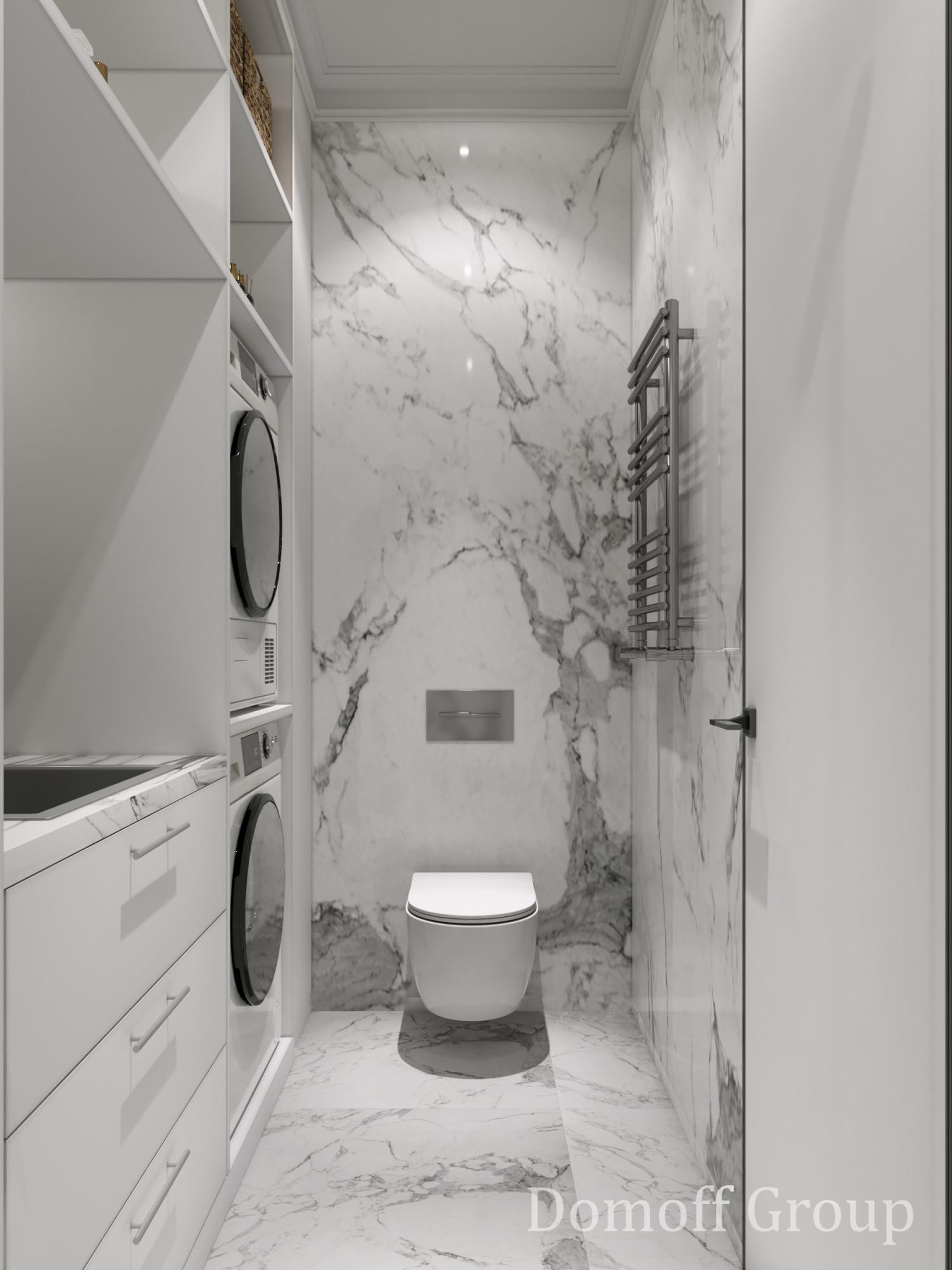 Staff bathroom made in the style of Contemporary classics