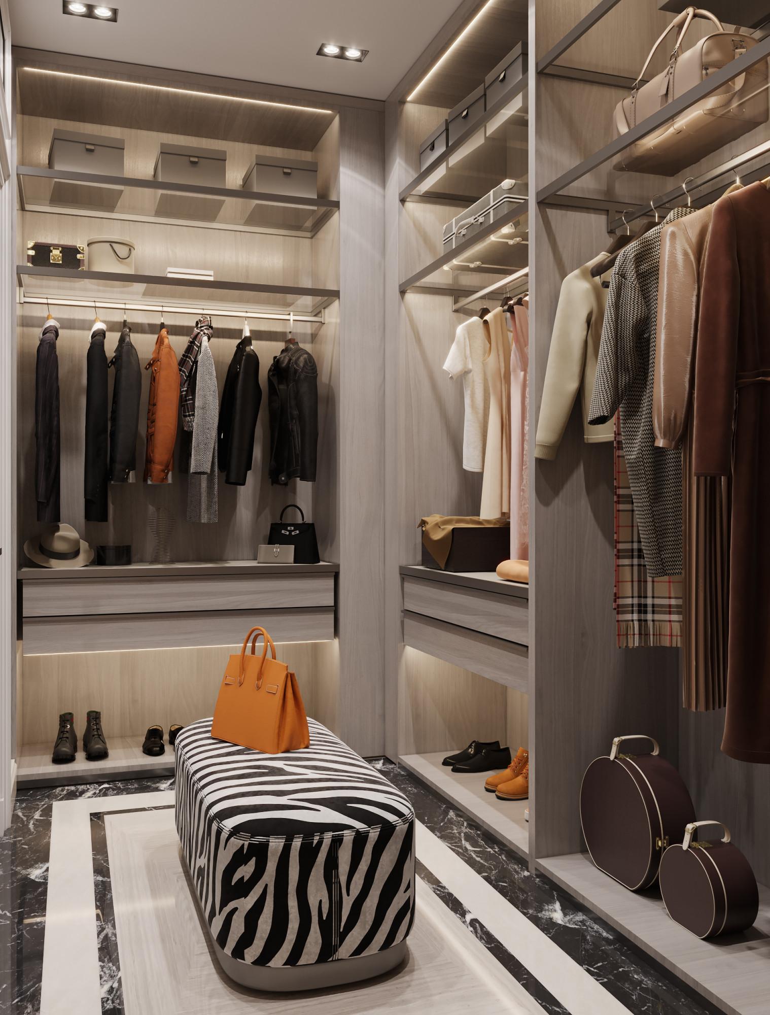 Dressing room at the entrance on the 1st floor made in the style of Contemporary classics