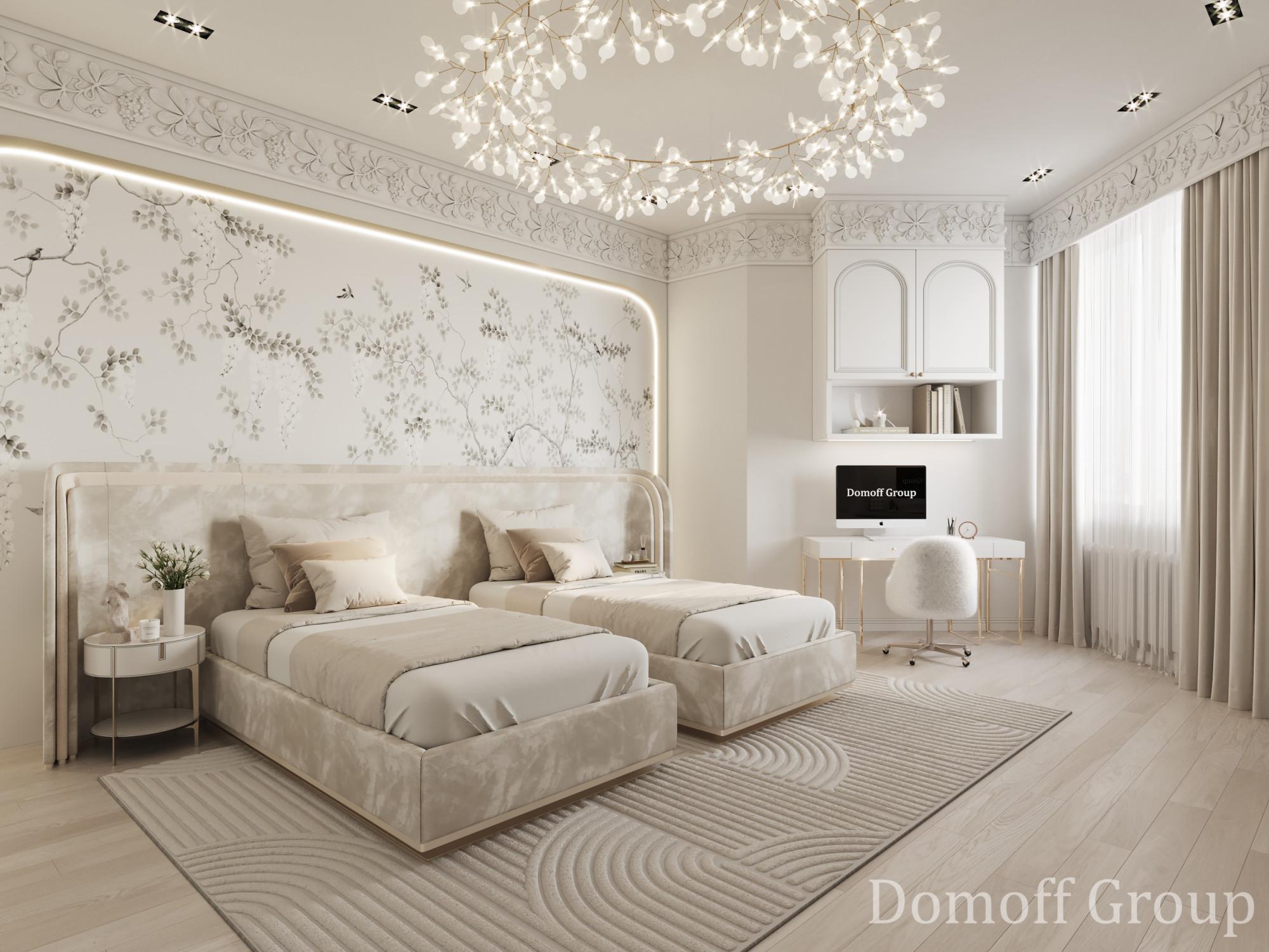 Bedroom №1 on the 1st floor made in the style of Contemporary classics