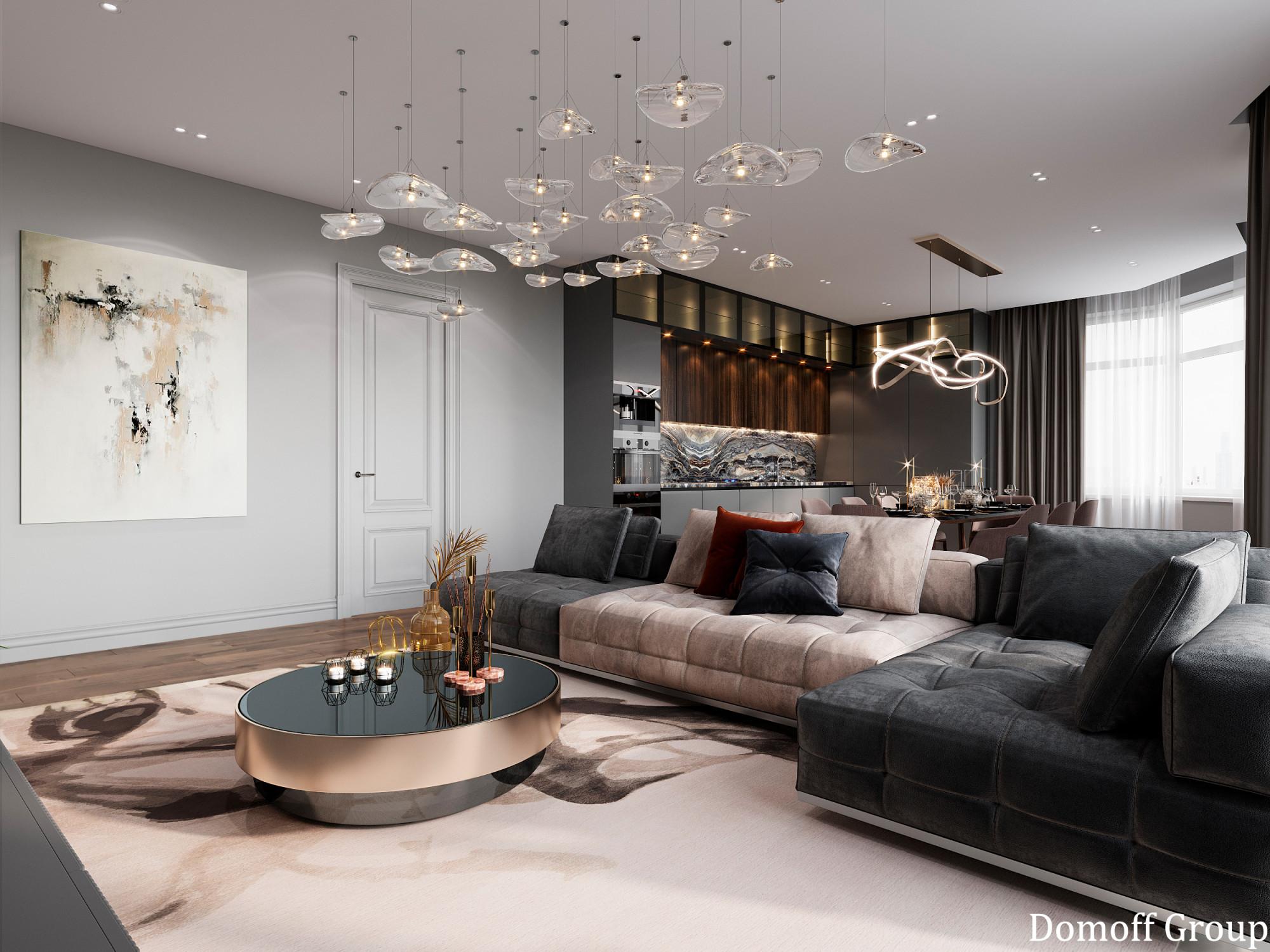 Kitchen and living room made in the style of Contemporary classics