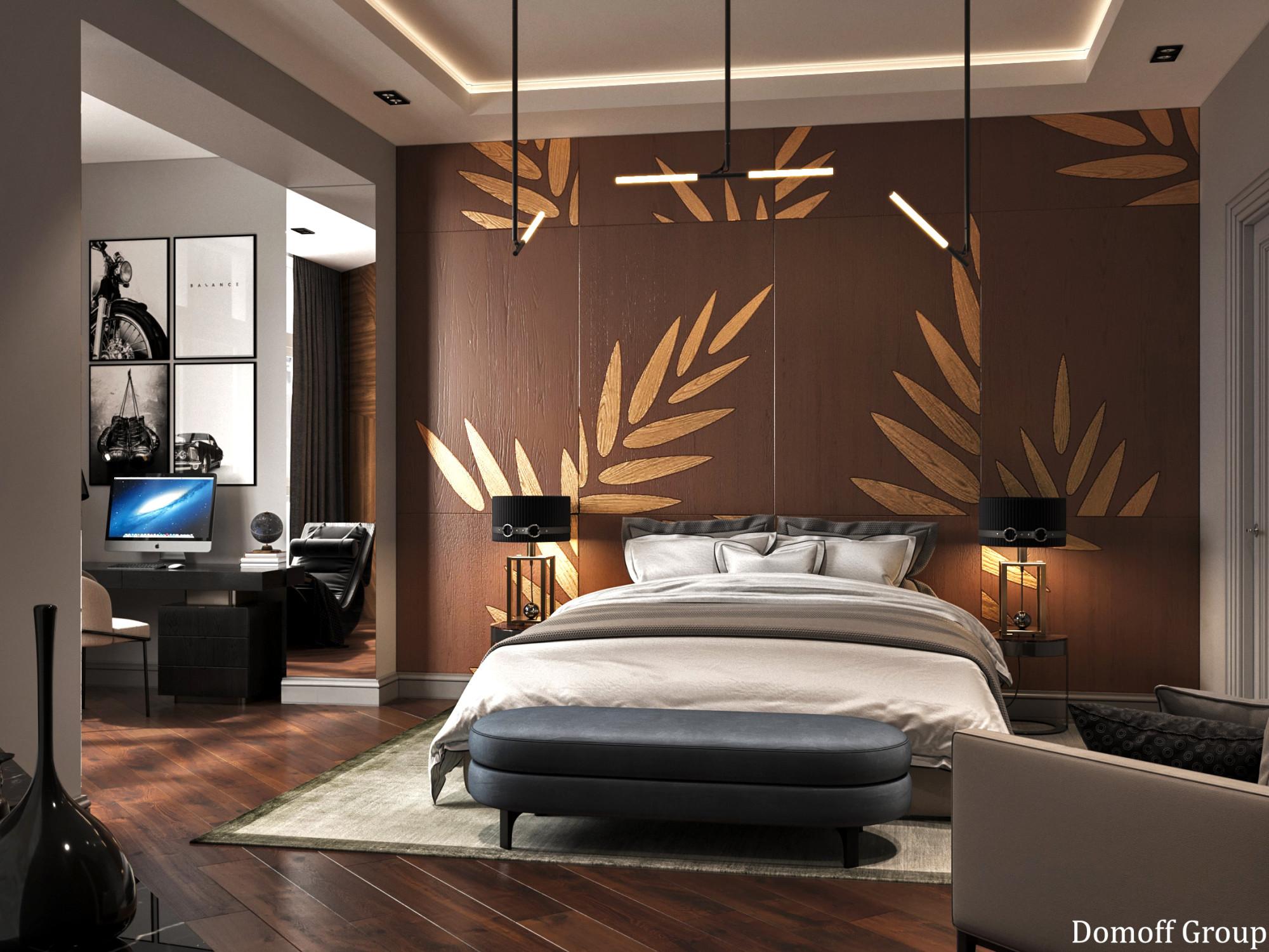 Bedroom №3 on the 1st floor made in the style of Contemporary classics