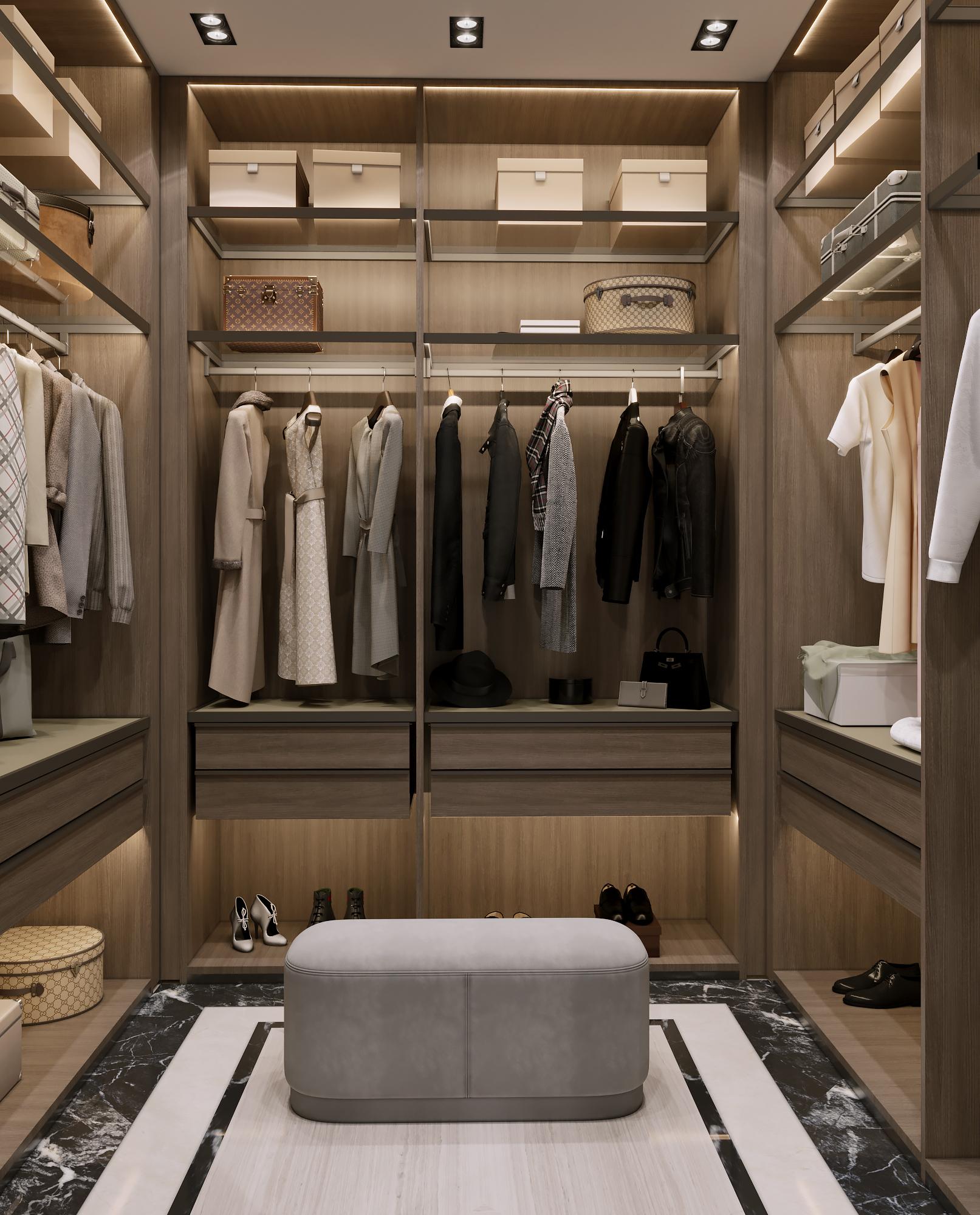 Dressing room at the entrance on the 2nd floor made in the style of Contemporary classics