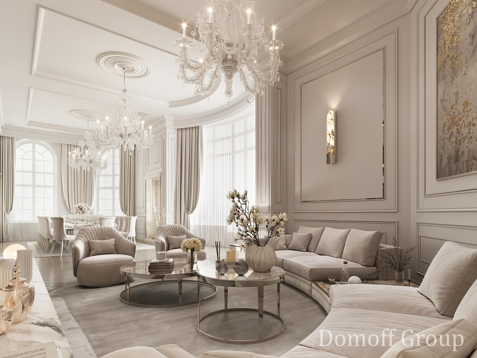 Living and dining room on the 2nd floor made in the style of Contemporary classics