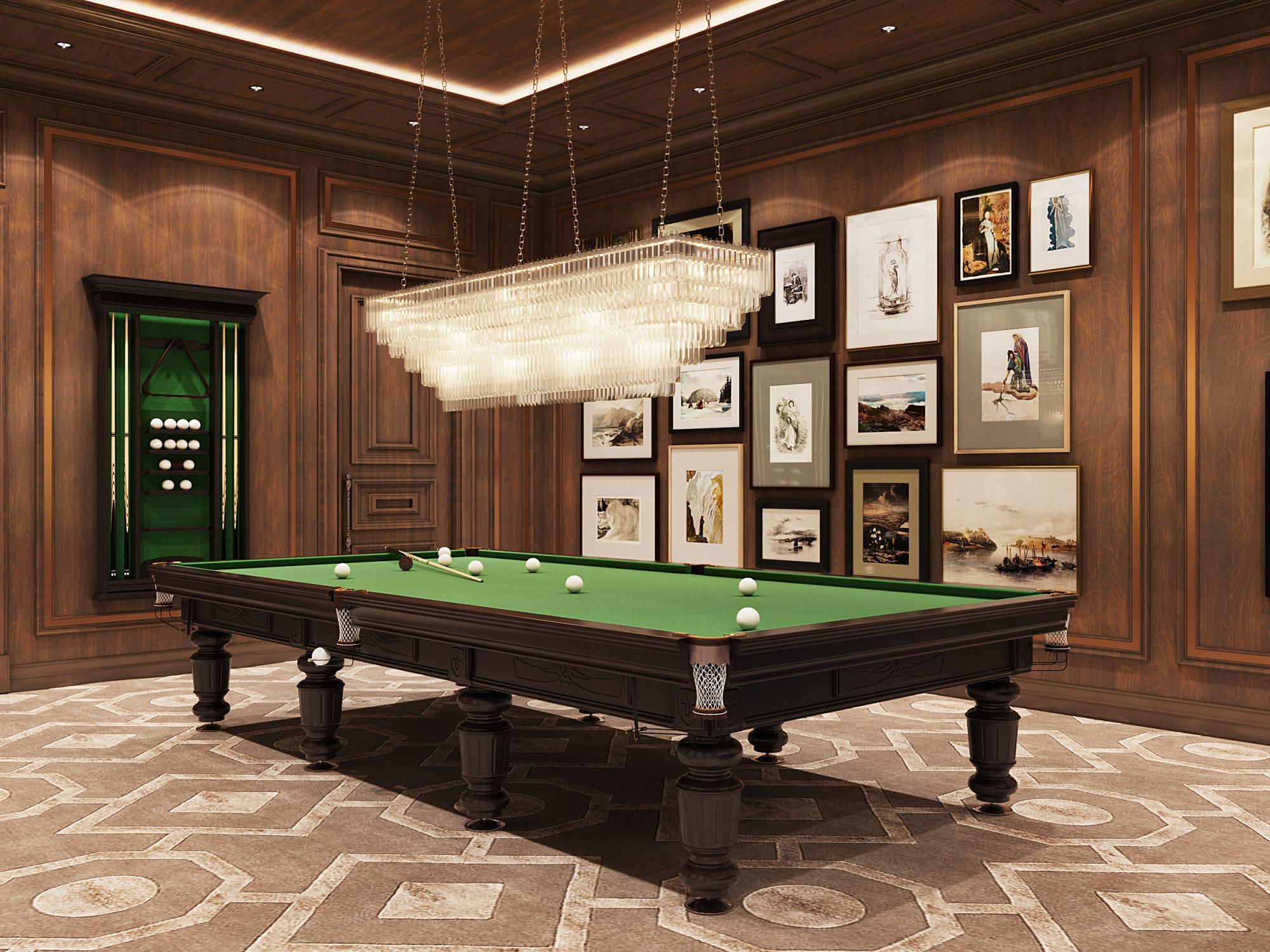 Billiard room made in the style of Contemporary classics