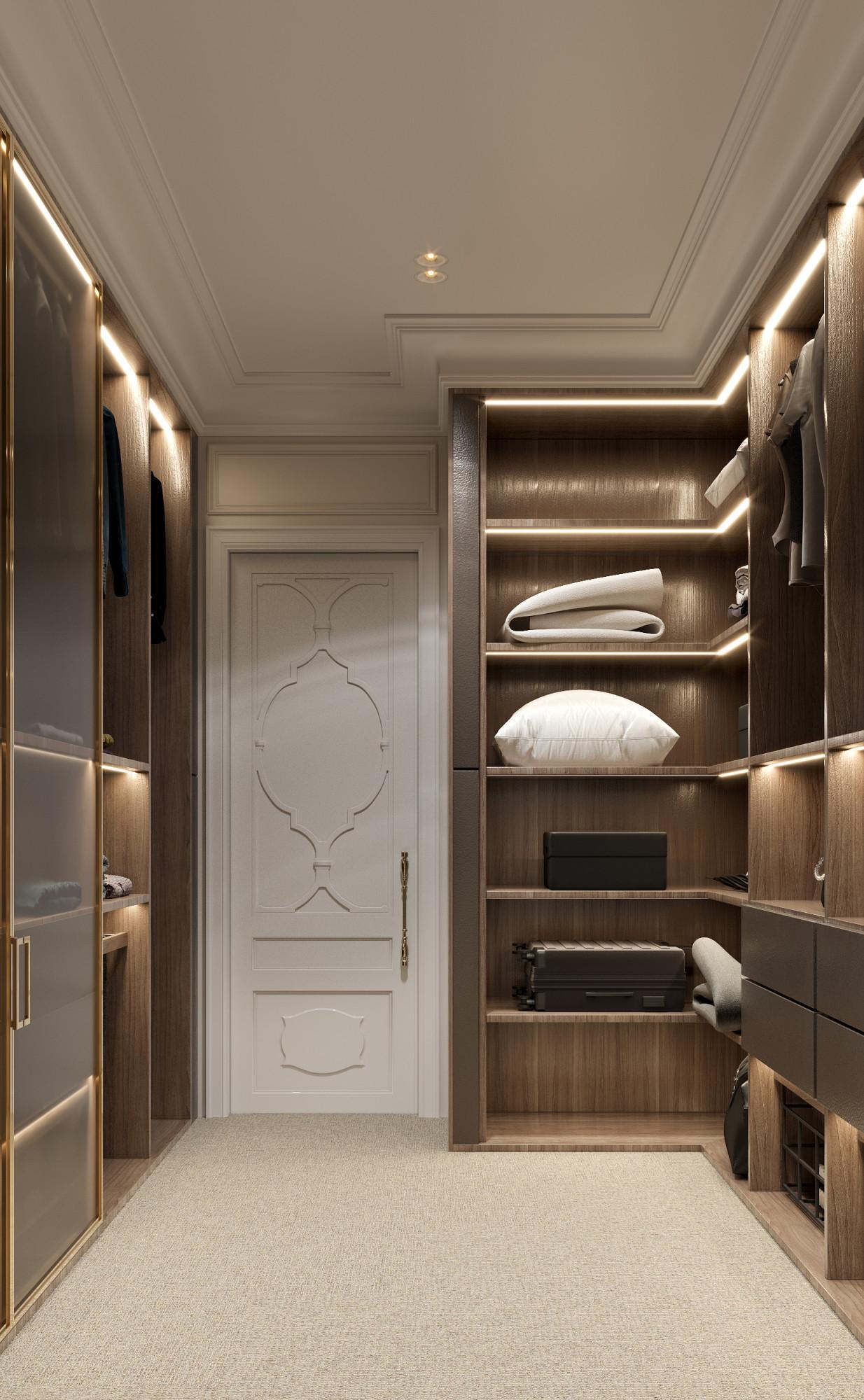 Dressing room №2 in basement made in the style of Contemporary classics