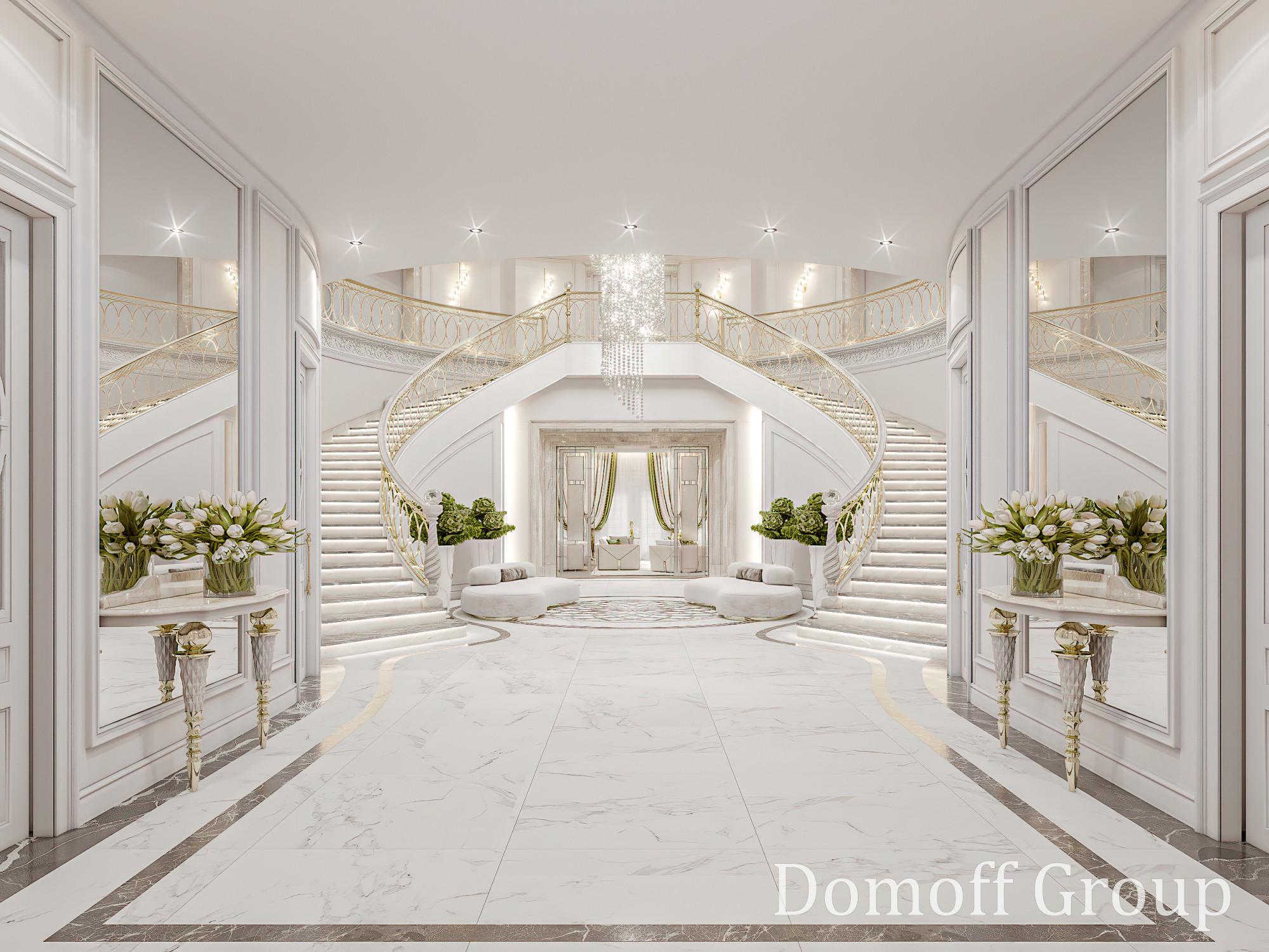 Hall on the 1st floor made in the style of Neoclassicism