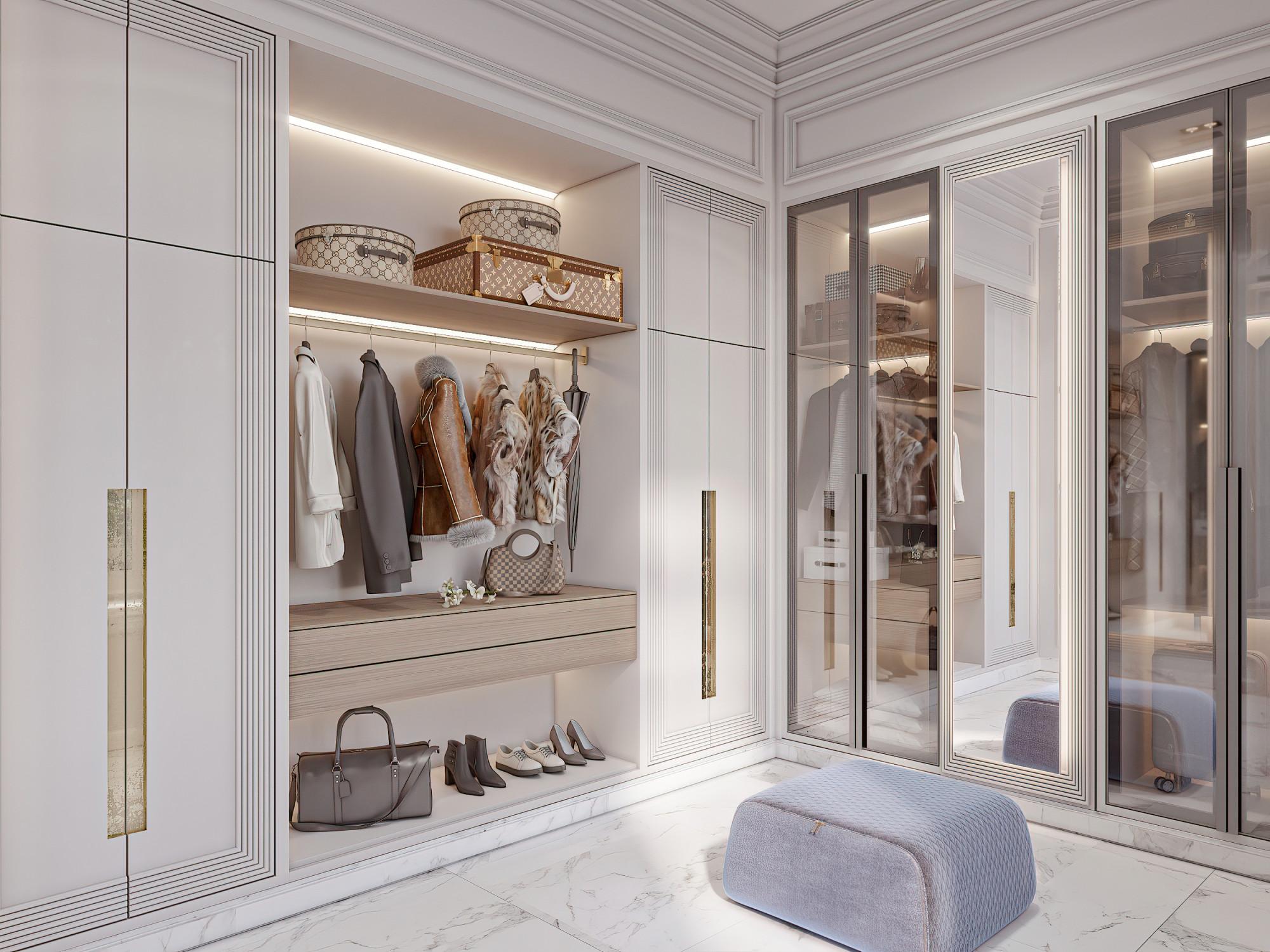 Dressing room № 2 on the 1st floor made in the style of Contemporary classics