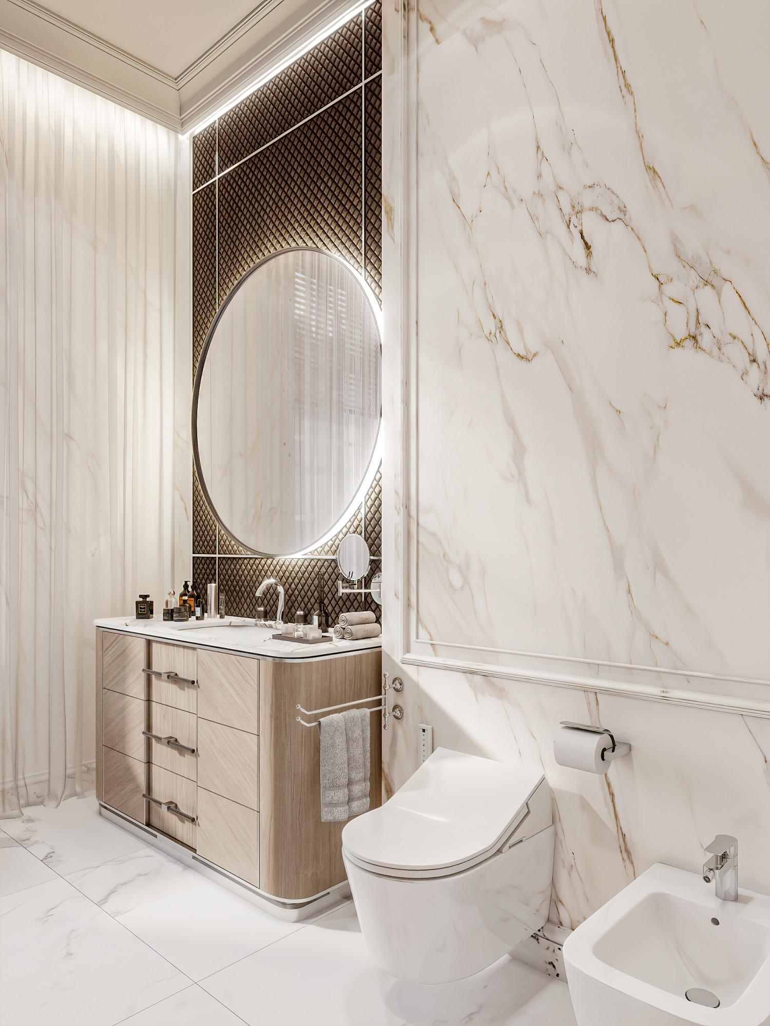 Bathroom in the guest bedroom made in the style of Contemporary classics