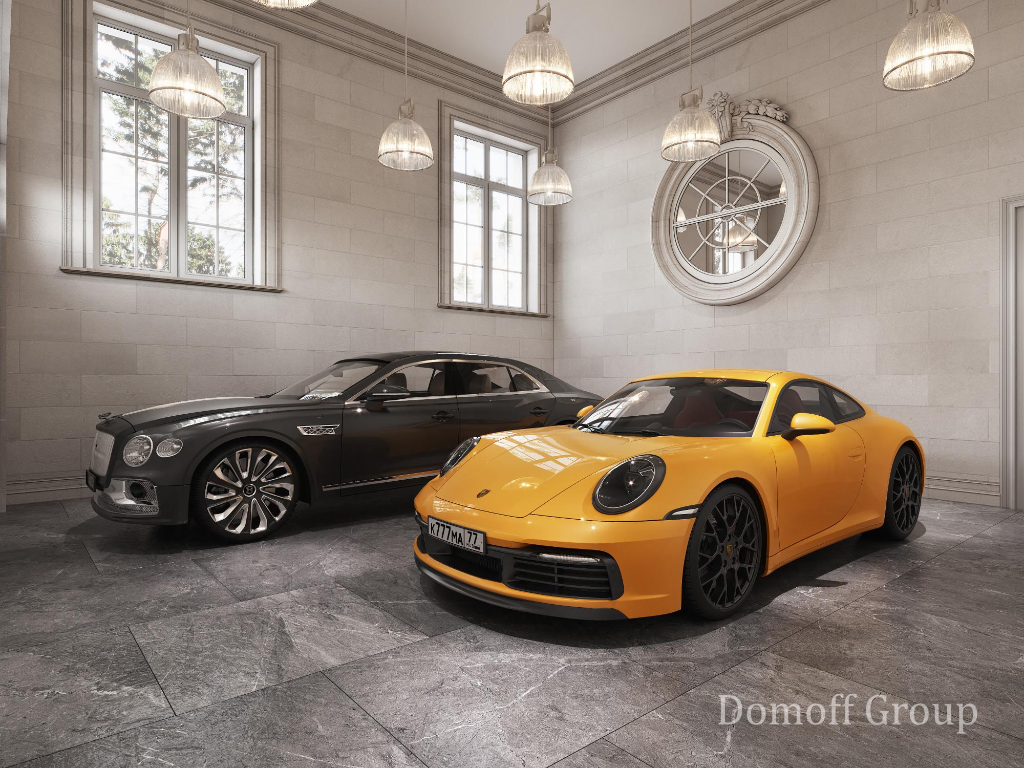 Garage made in the style of Contemporary classics