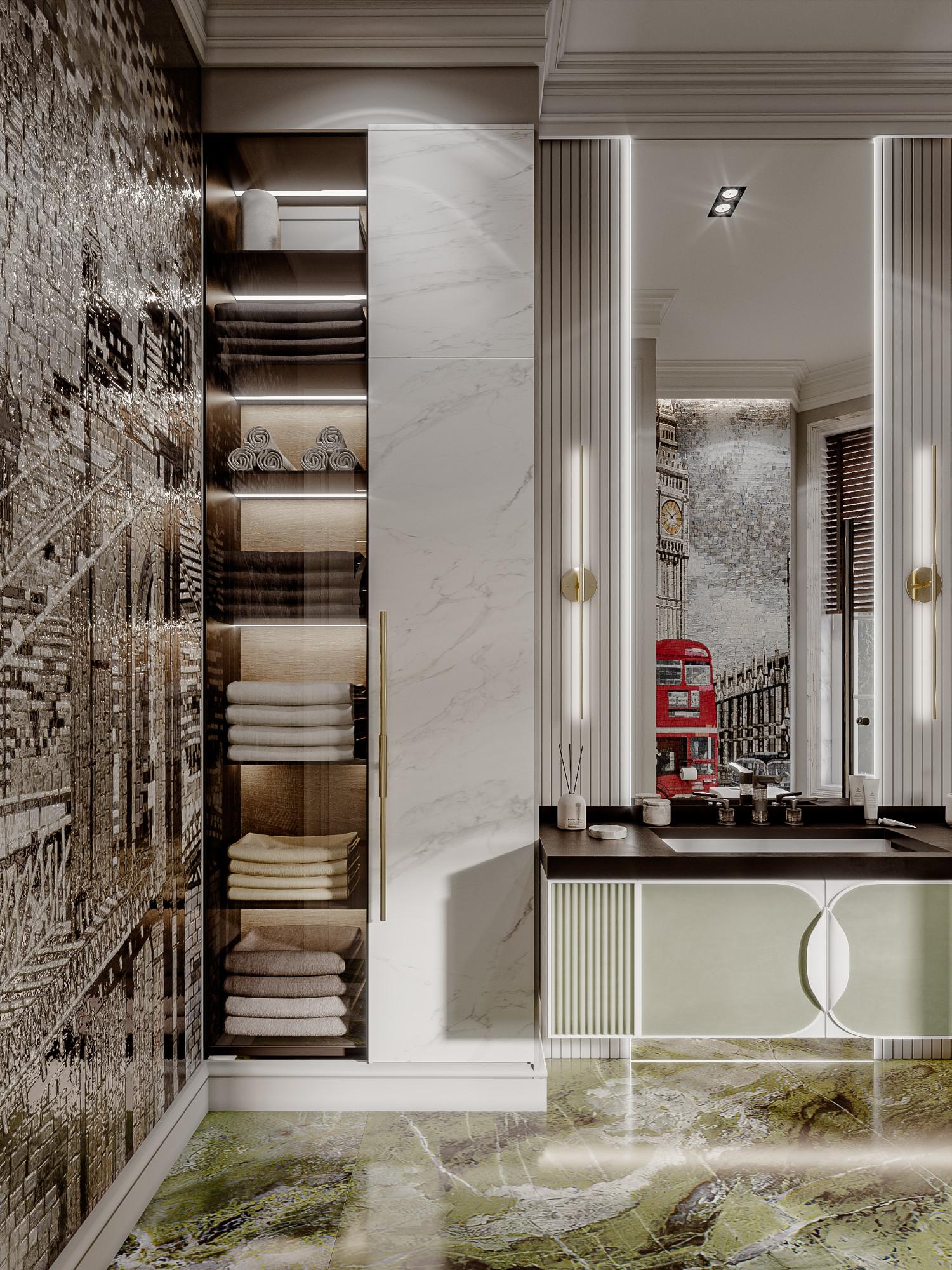 Bathroom in the nursery room №1 made in the style of Contemporary classics