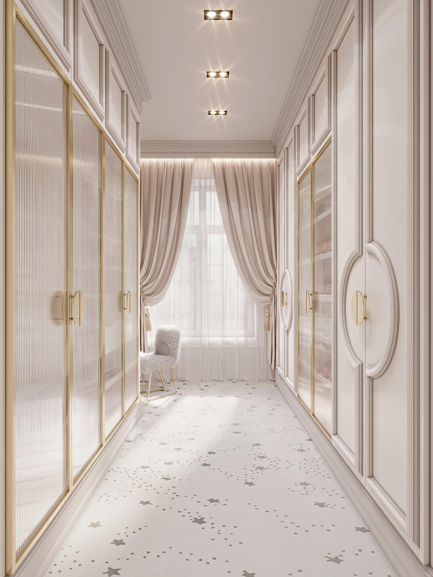 Dressing room in the nursery room №2 made in the style of Neoclassicism