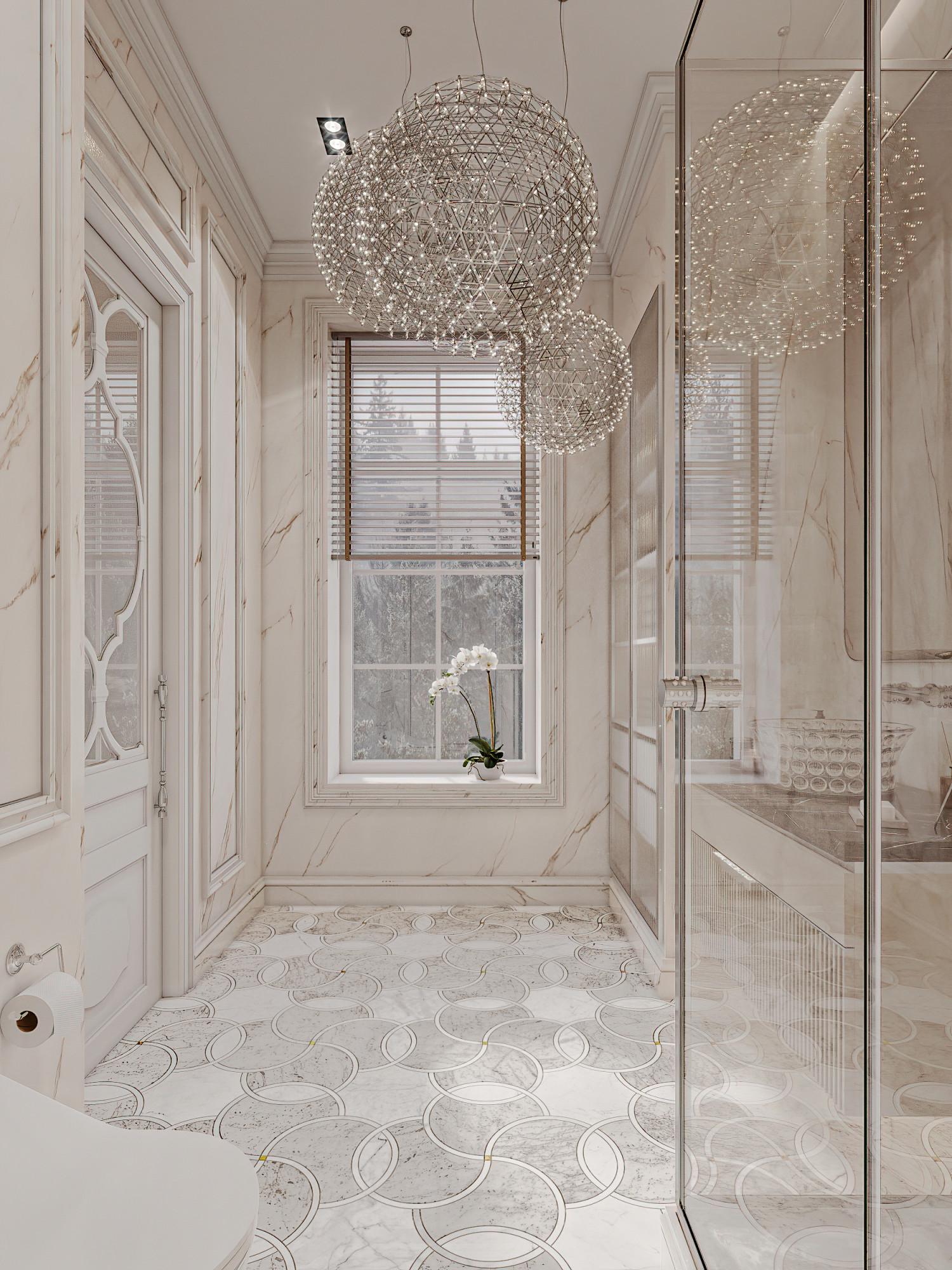 Bathroom in the nursery room №3 made in the style of Neoclassicism