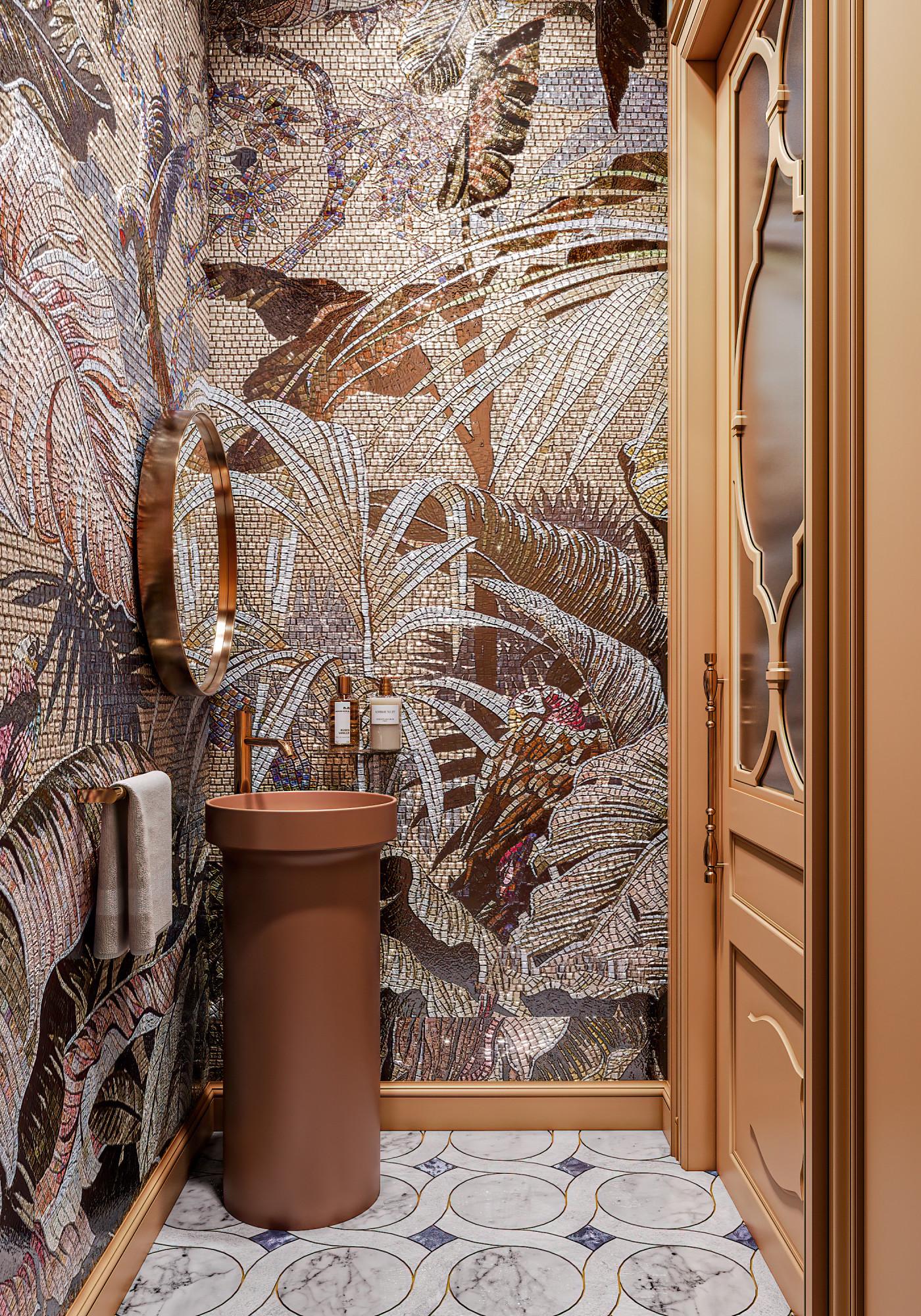 Bathroom in the play room  made in the style of Contemporary classics
