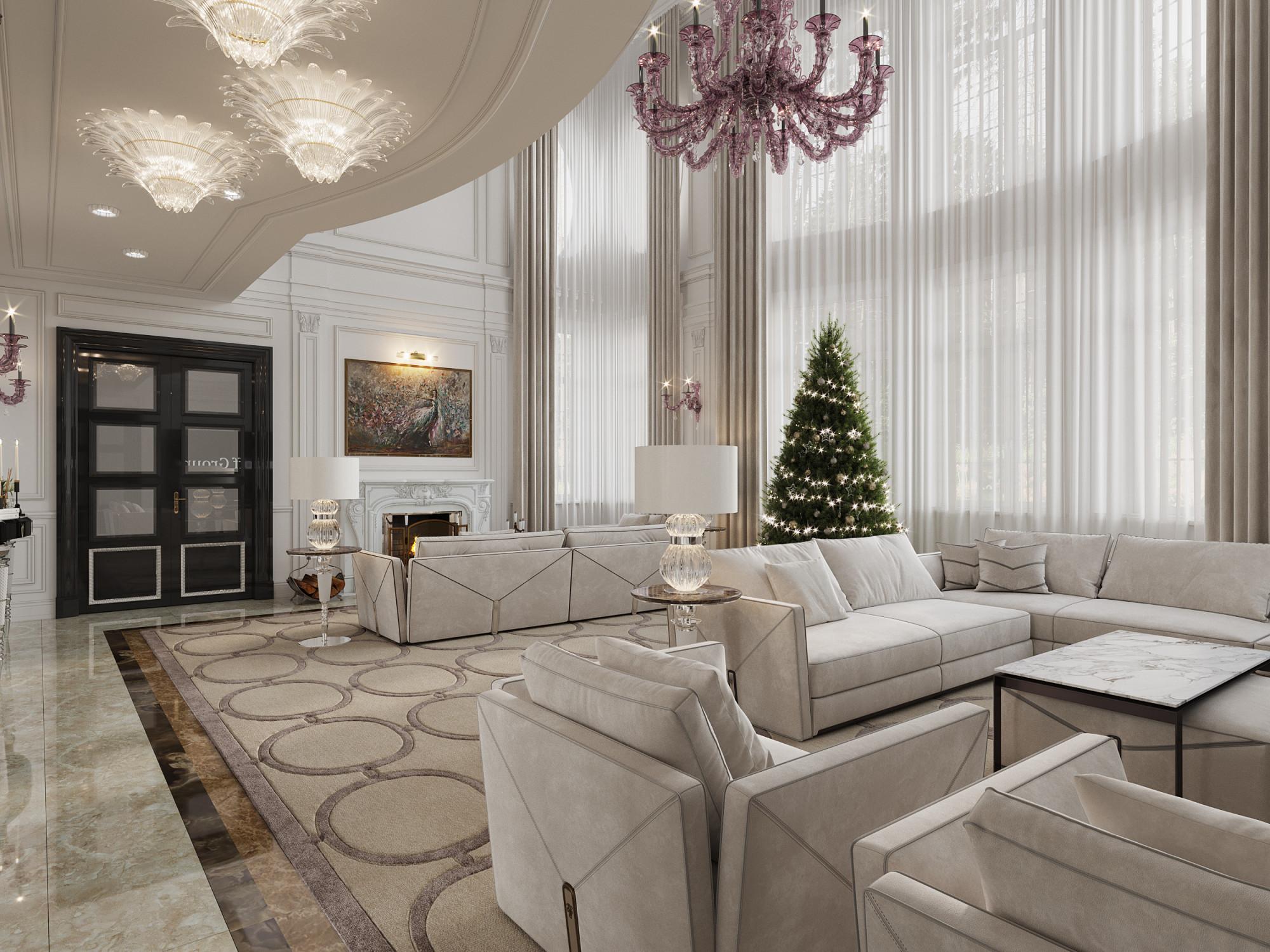 Living room made in the style of Contemporary classics