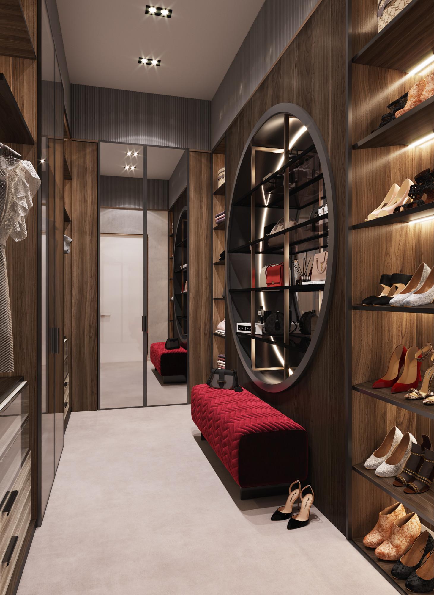 Dressing room in the master bedroom №4 made in the style of Modern Contemporary