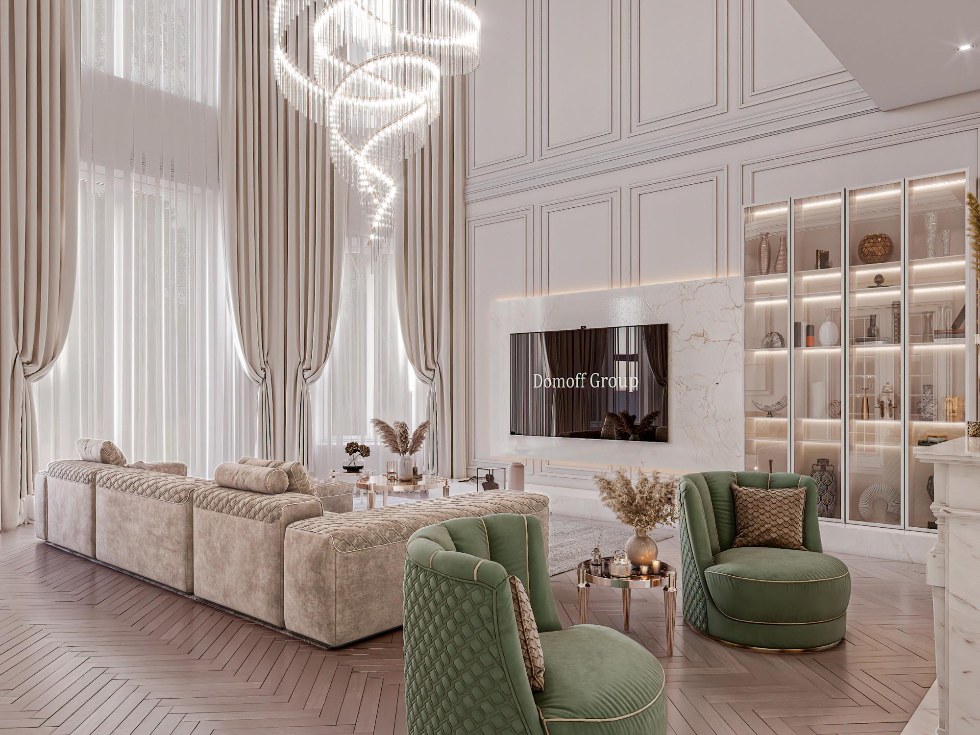 Living room made in the style of Contemporary classics